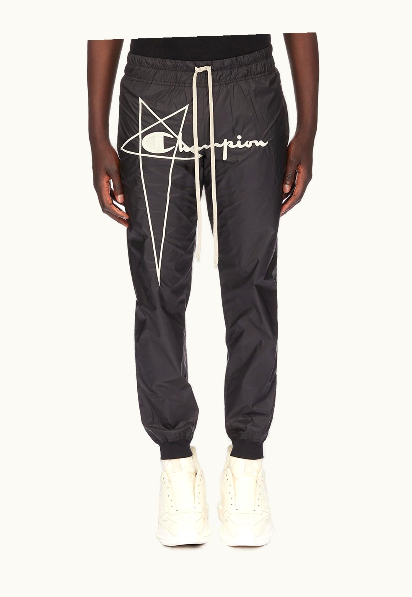 Rick Owens Champion X Rick Owens Parachute Slim Fit Joggers in Black Recycled Nylon