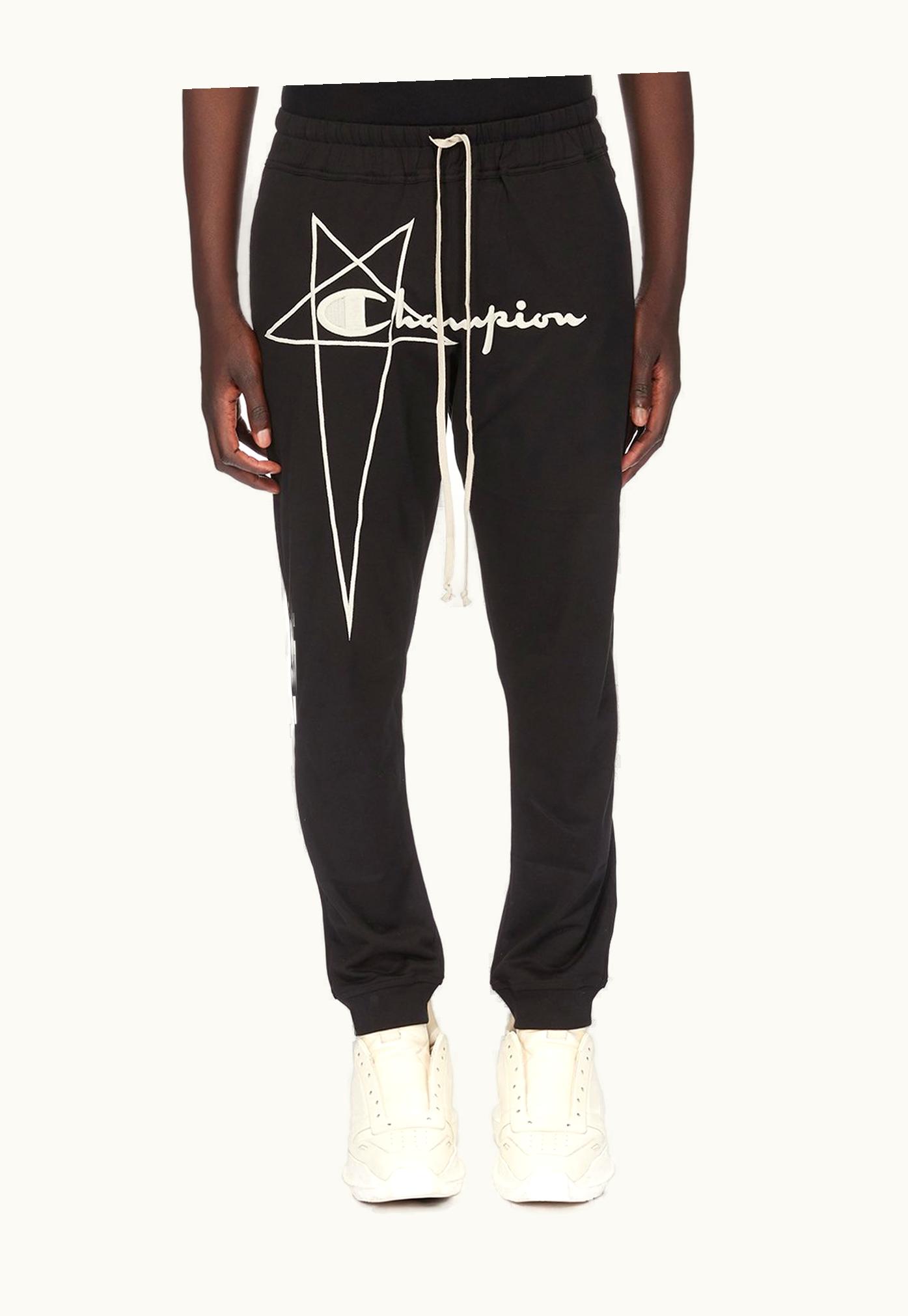 Rick Owens Champion X Rick Owens Joggers In Black Medium Weight Cotton Jersey