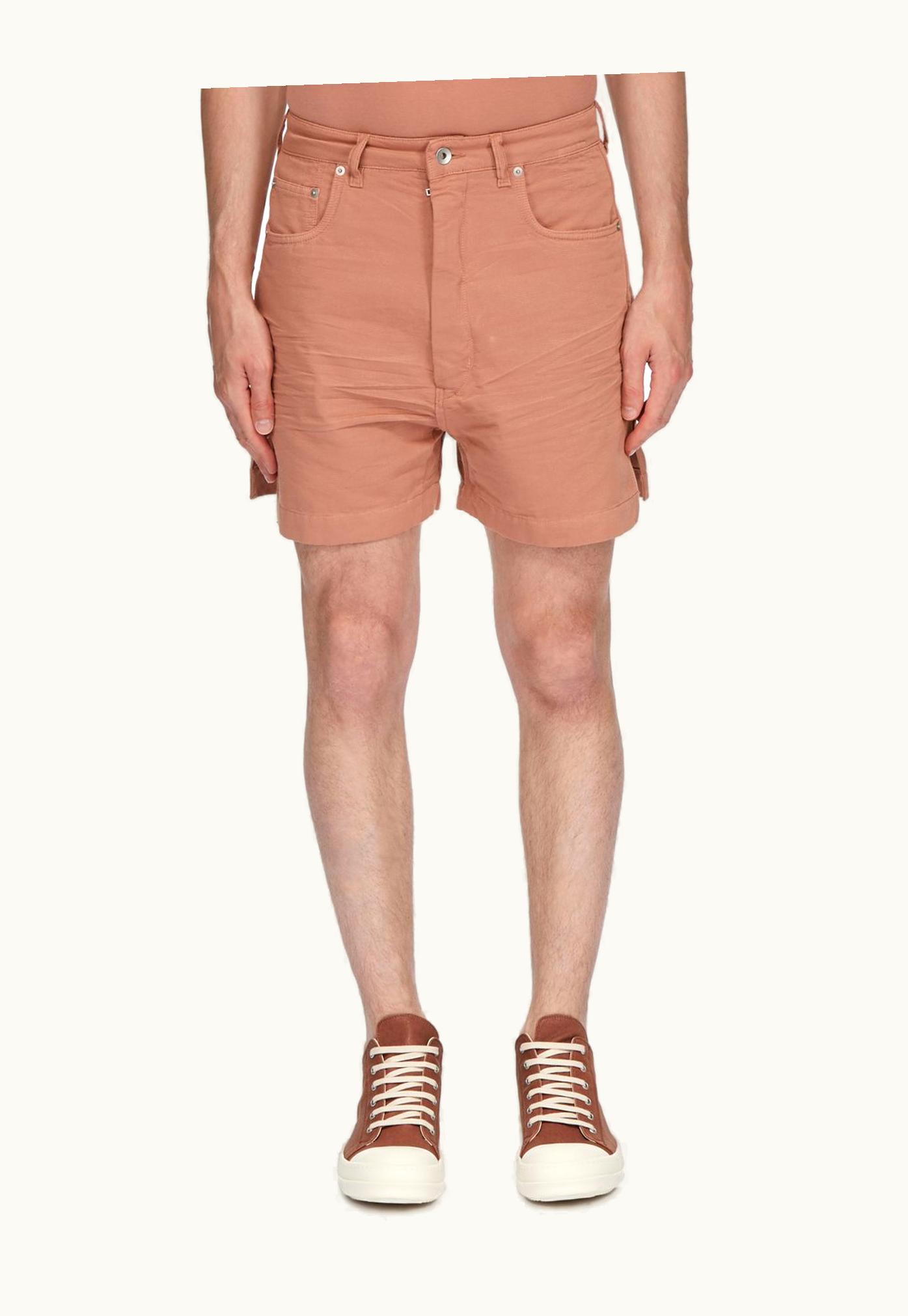 Rick Owens Rick Owens DRKSHDW SS24 Lido Geth Cutoffs In Dark Pink