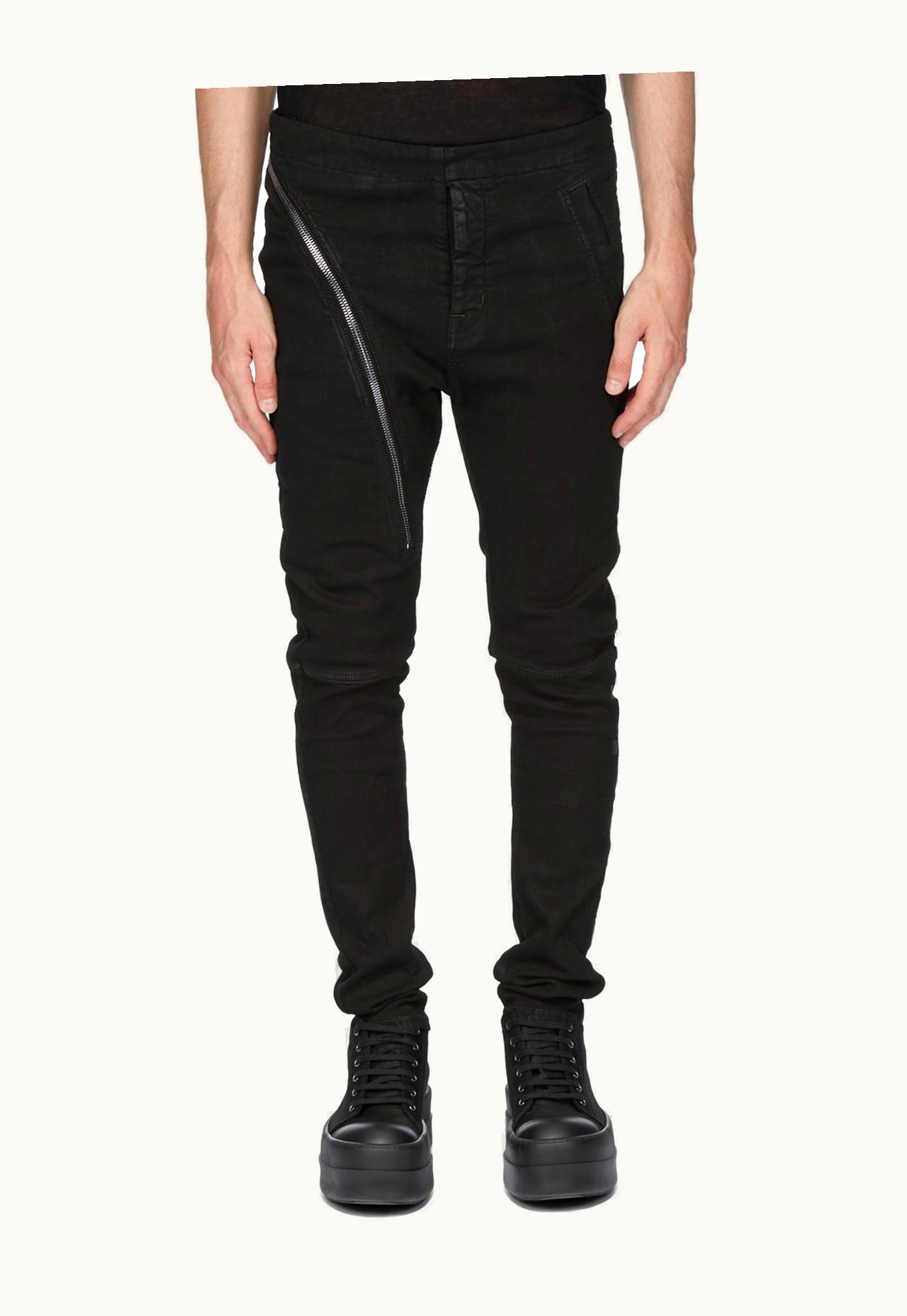 Rick Owens Rick Owens DRKSHDW SS24 Lido Aircut Pants In Black Blackety Black Stretch Denim