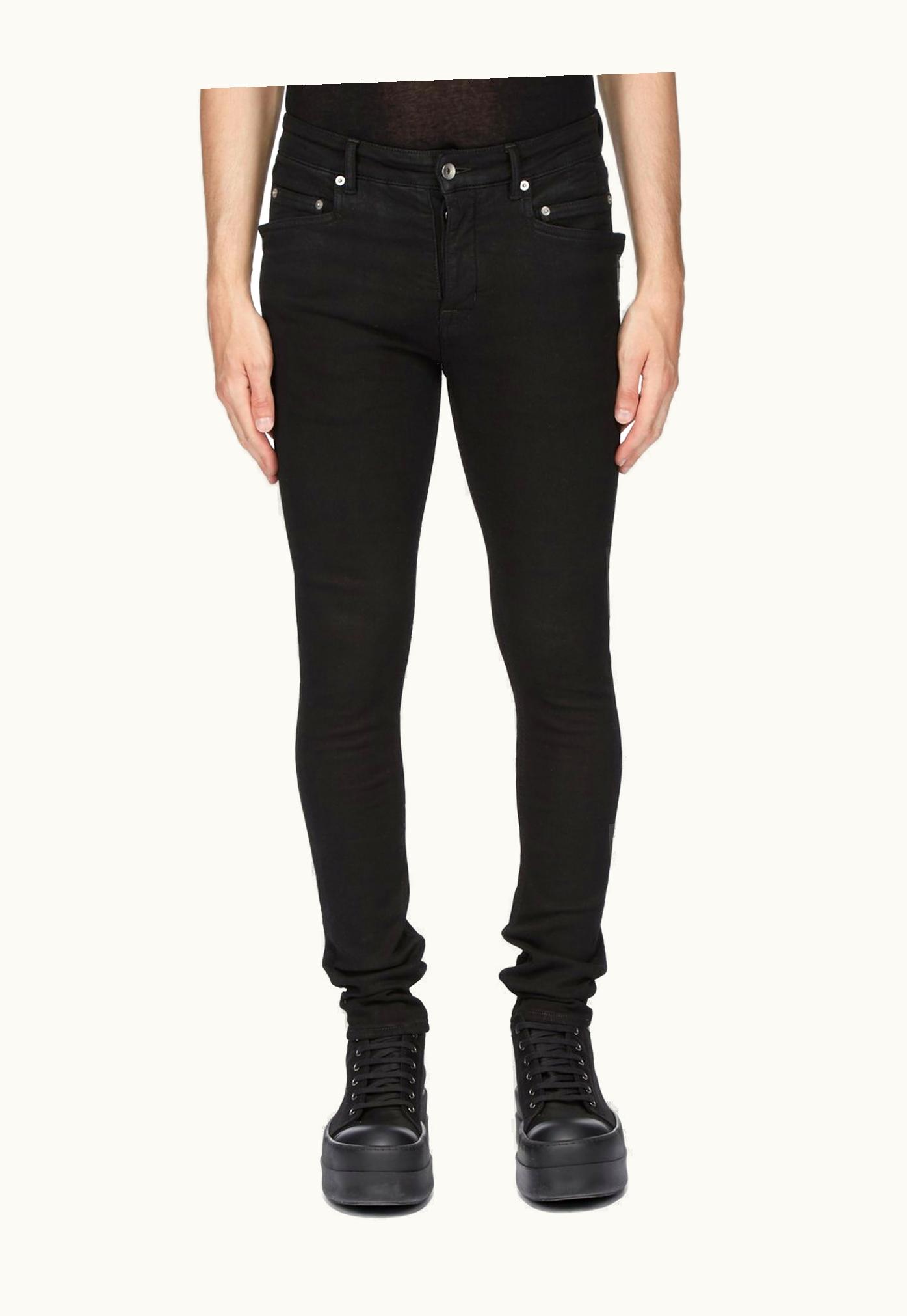 Rick Owens Rick Owens DRKSHDW SS24 Lido Tyrone Cut In Black Blackety Black Stretch Denim