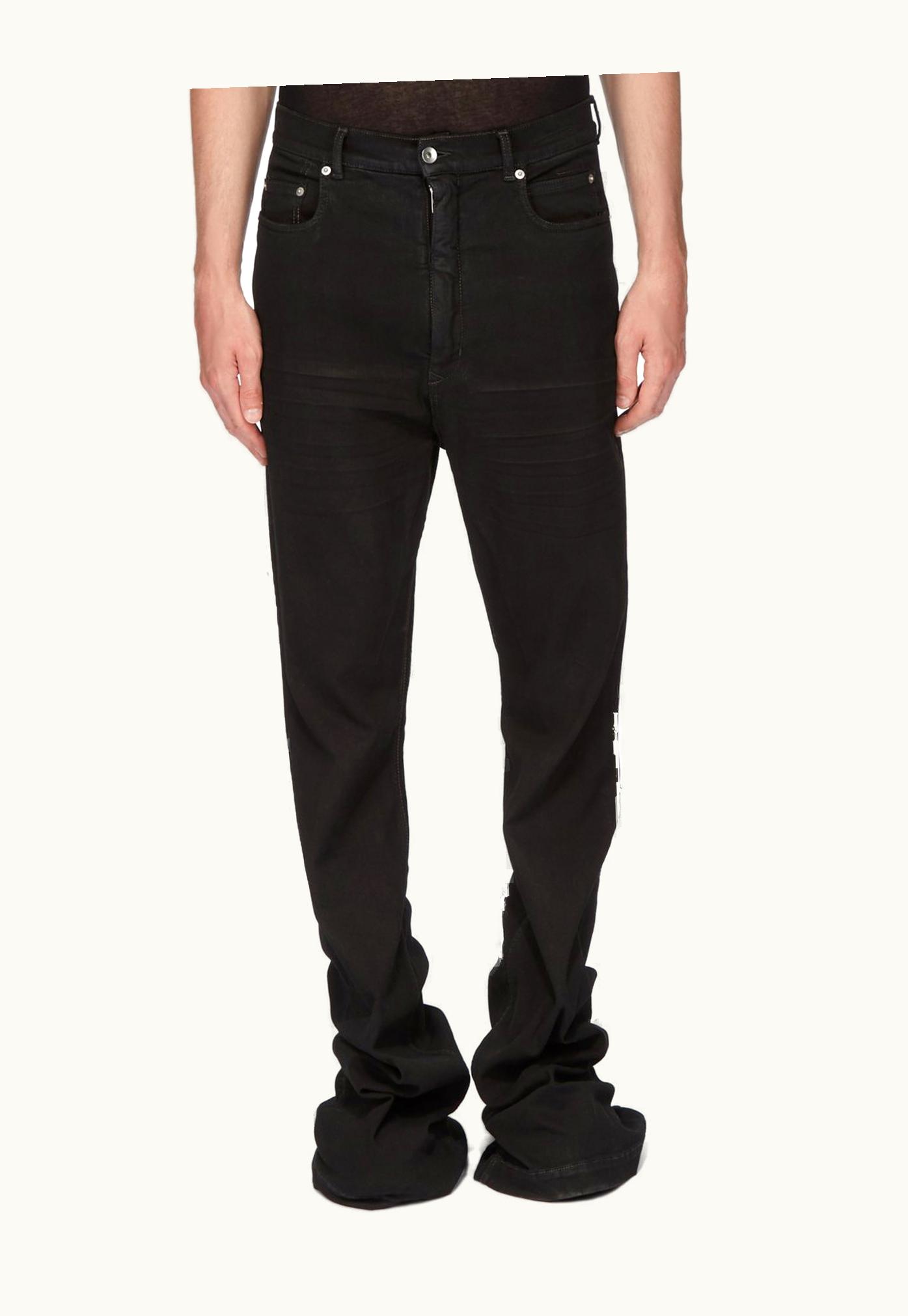 Rick Owens Rick Owens DRKSHDW SS24 Lido Bolan Bootcut In Black Blackety Black Stretch Denim