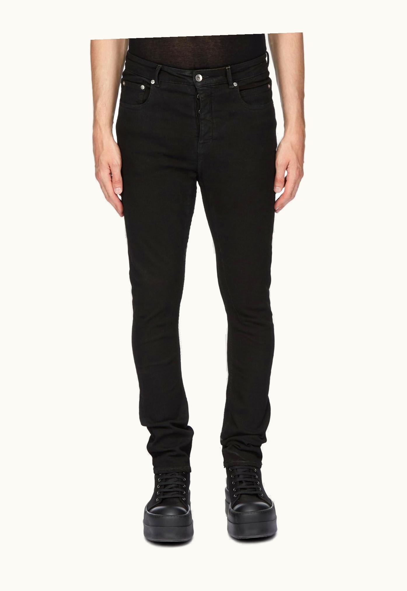 Rick Owens Rick Owens DRKSHDW SS24 Lido Detroit Cut In Black Blackety Black Stretch Denim