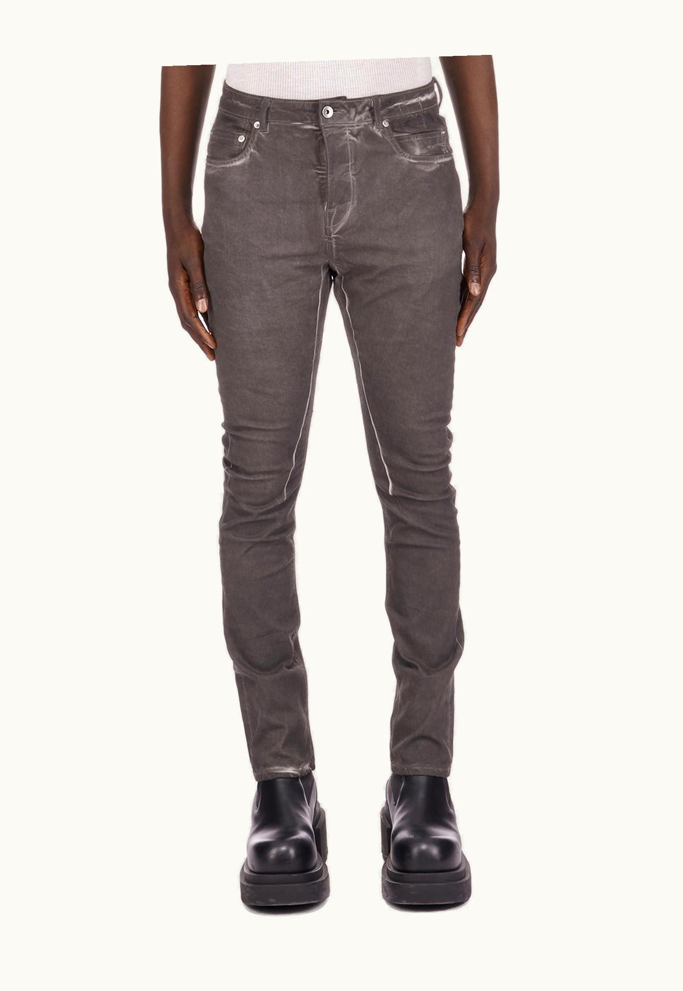 Rick Owens Rick Owens DRKSHDW SS24 Lido Detroit Cut In Dark Dust Overdyed Foil Stretch Denim