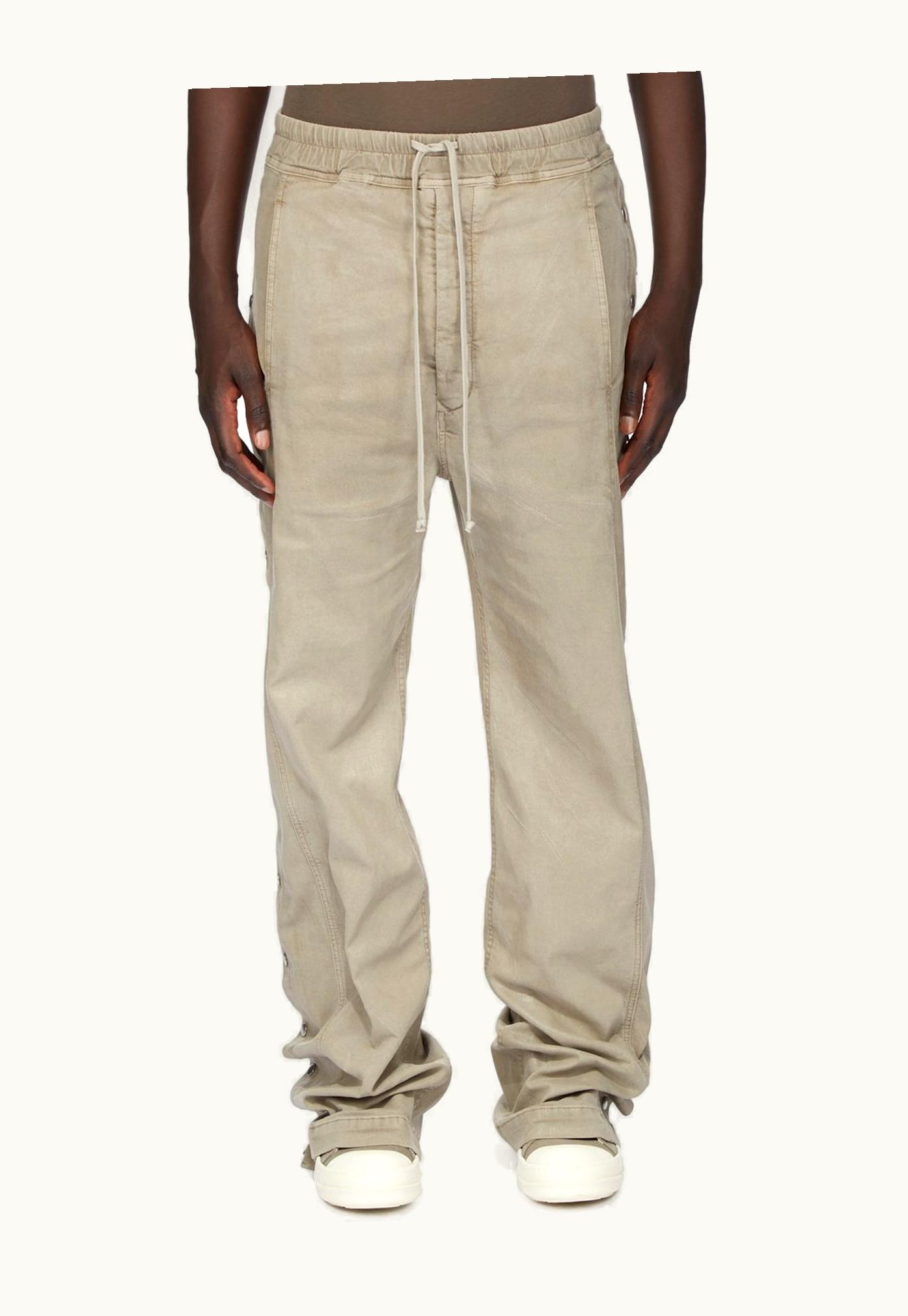 Rick Owens Rick Owens DRKSHDW SS24 Lido Pusher Pants In Pearl Overdyed Foil Stretch Denim