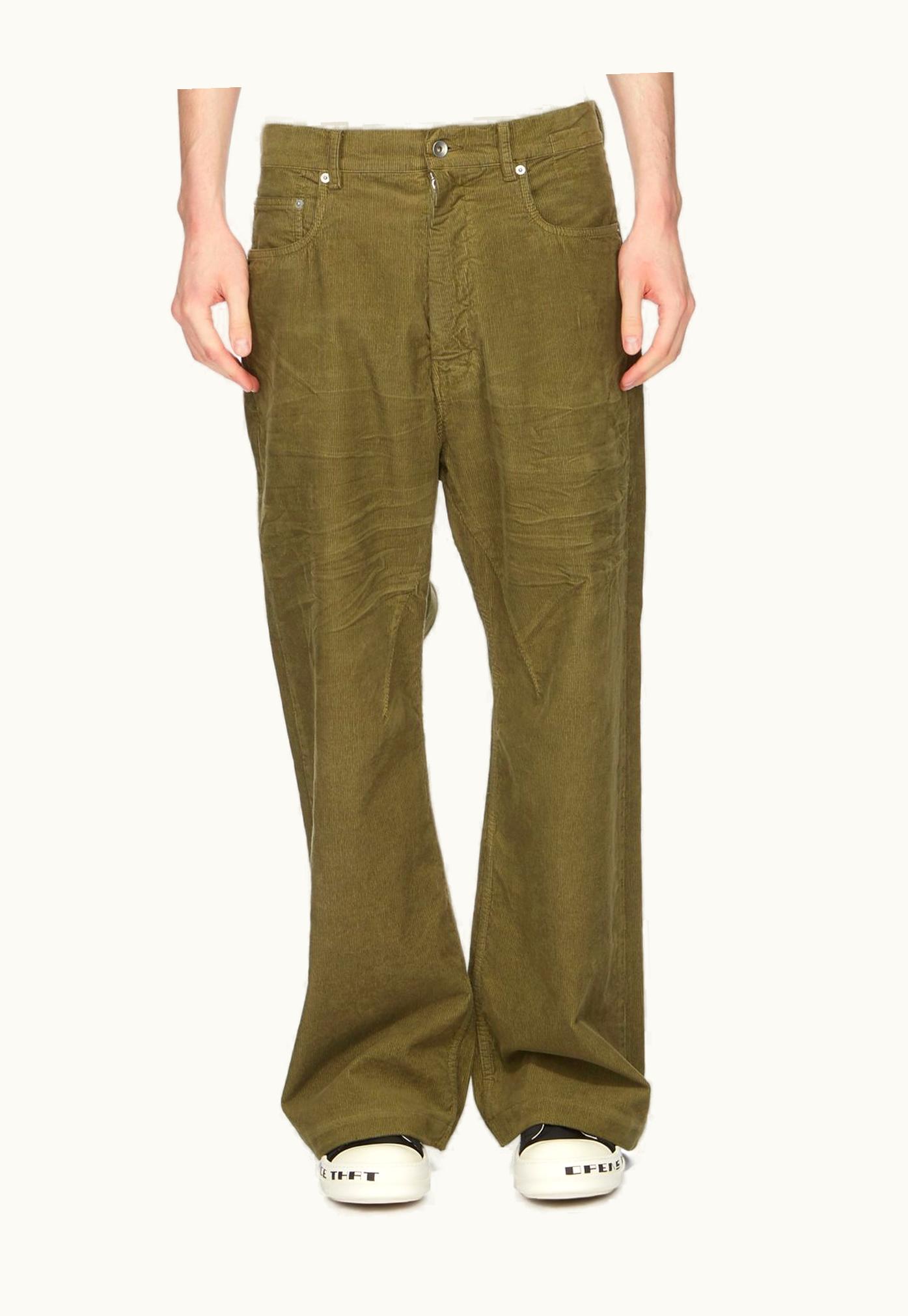 Rick Owens Rick Owens DRKSHDW FW23 Luxor Geth Jeans In Pale Green Cotton Corduroy