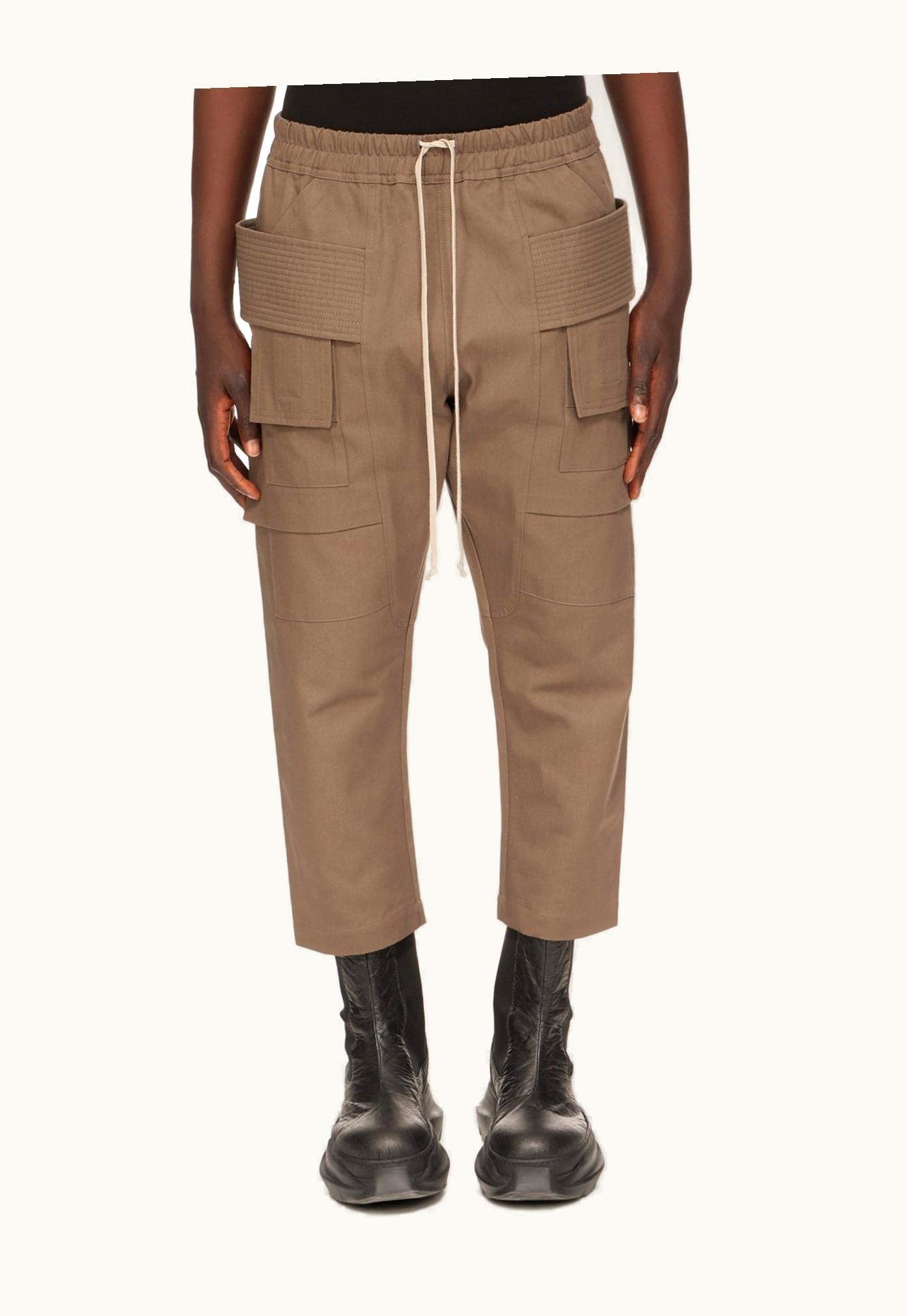 Rick Owens Rick Owens FW23 Luxor Creatch Cargo Cropped Drawstring In Dust Cotton Twill