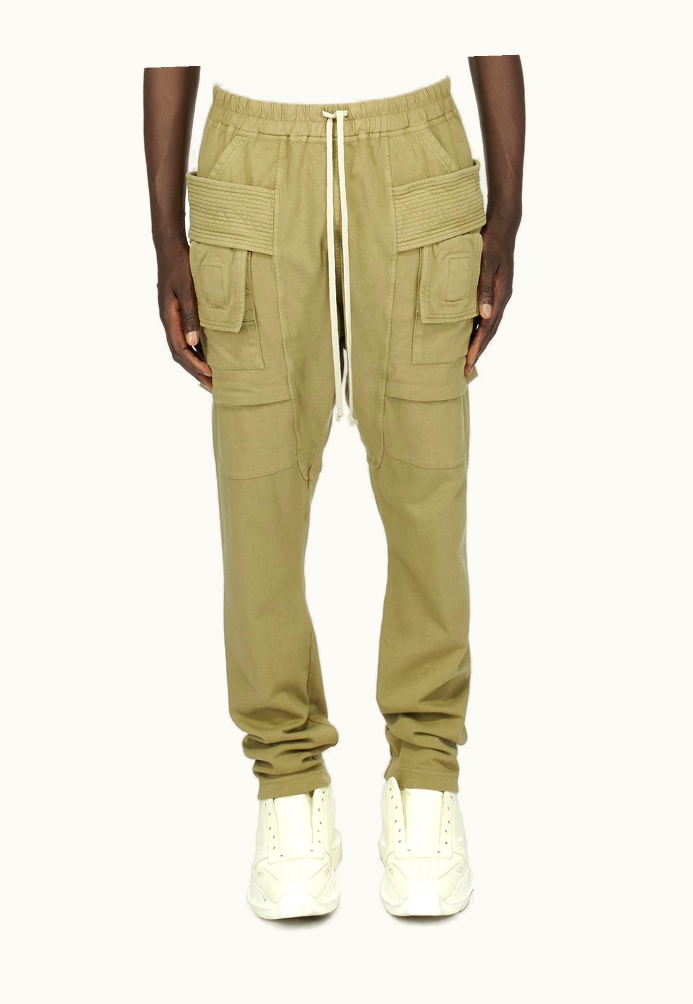 Rick Owens Rick Owens DRKSHDW FW23 Luxor Creatch Cargo Drawstring In Pale Green Compact Heavy Cotton Jersey