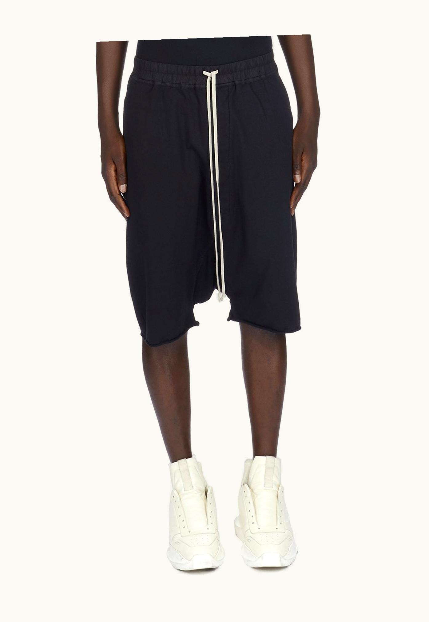 Rick Owens Rick Owens DRKSHDW FW23 Luxor Drawstring Pods In Black Compact Heavy Cotton Jersey
