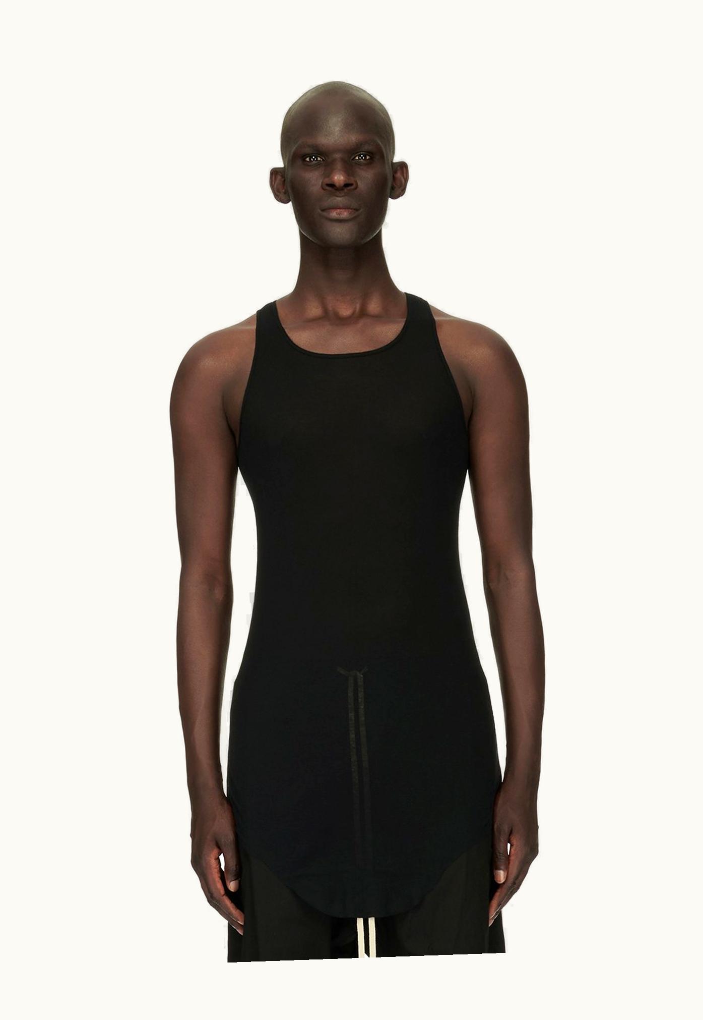 Rick Owens Rick Owens Forever Basic Rib Tank In Black Mini Rib Jersey RF00M6150MR-09