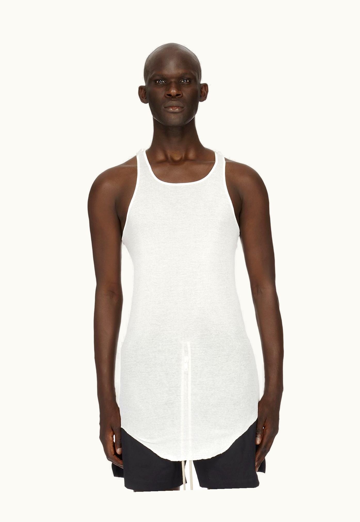 Rick Owens Rick Owens Forever Basic Rib Tank In Milk Mini Rib Jersey