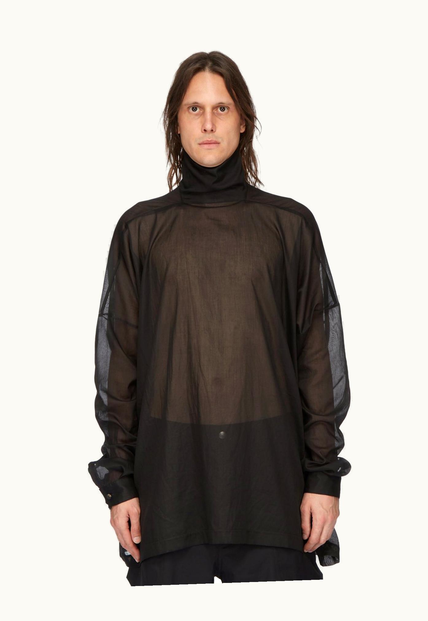 Rick Owens Rick Owens SS24 Lido Runway Jumbo Tabard Top In Black Cotton Gauze
