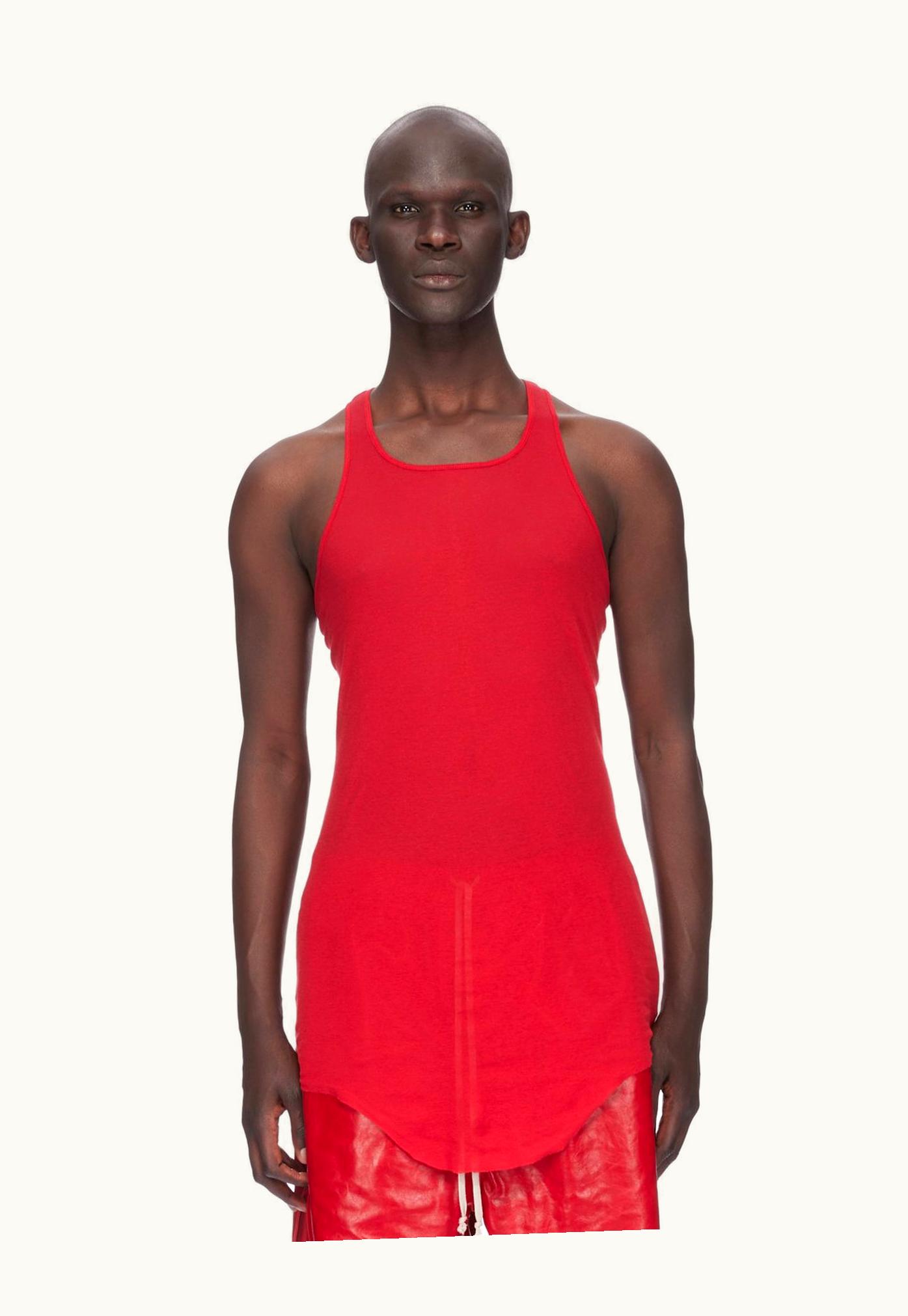 Rick Owens Rick Owens SS24 Lido Basic Rib Tank Organic Cotton Tank In Cardinal Red