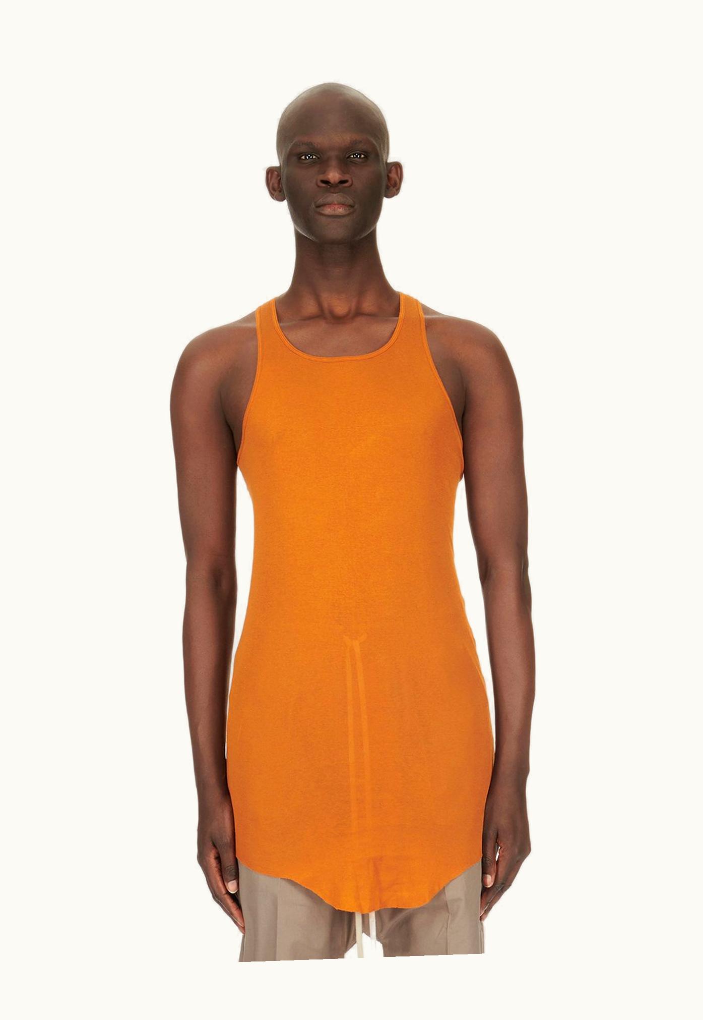 Rick Owens Rick Owens SS24 Lido Basic Rib Tank In Clay Mini Rib Jersey Organic Cotton Tank