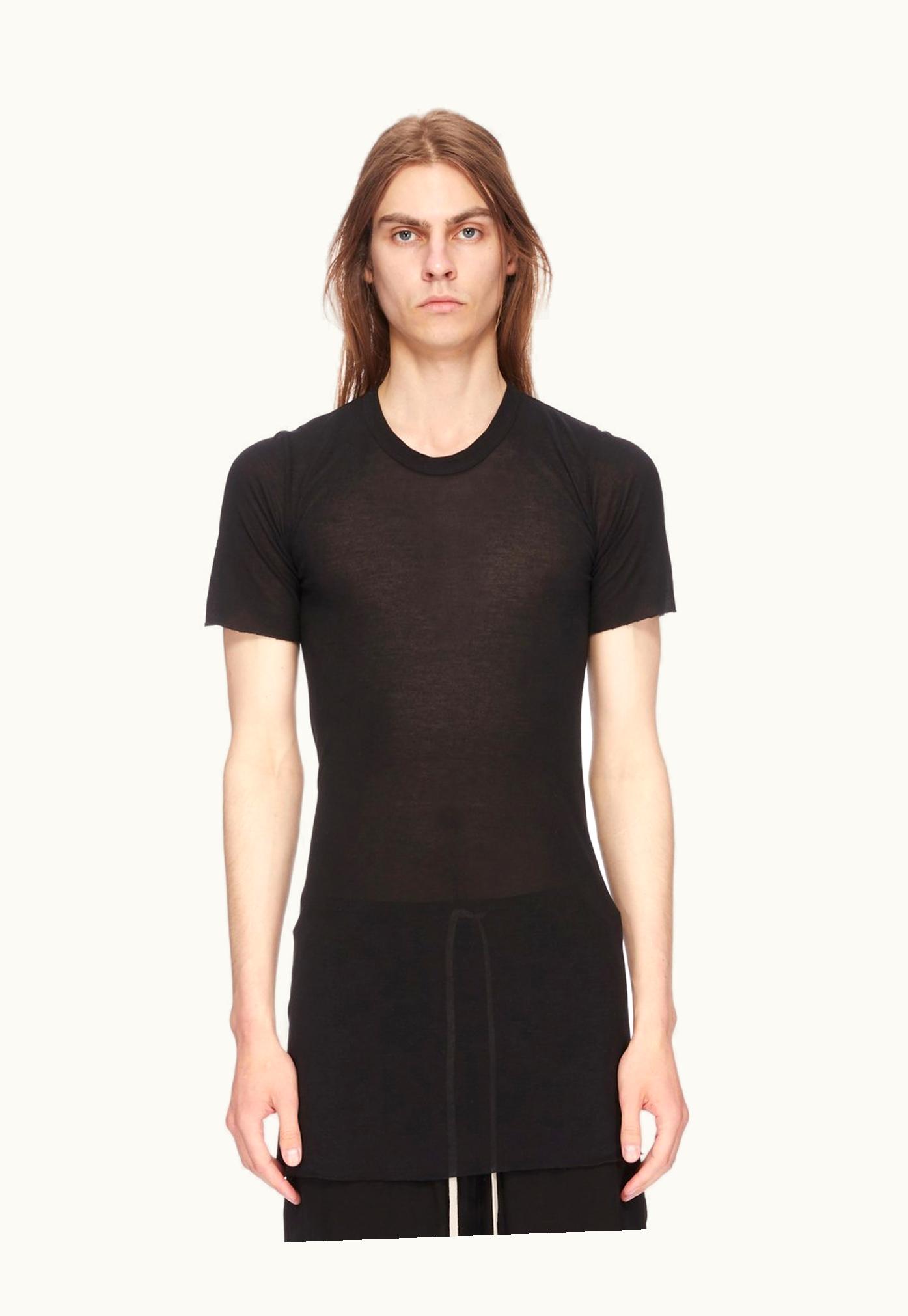 Rick Owens Rick Owens SS24 Lido Basic SS T In Black Viscose Silk Jersey