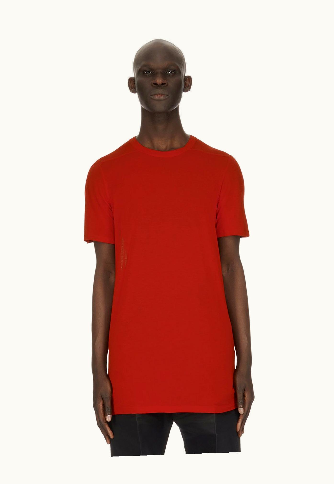 Rick Owens Rick Owens SS24 Lido Level T In Cardinal Red Viscose Silk Jersey