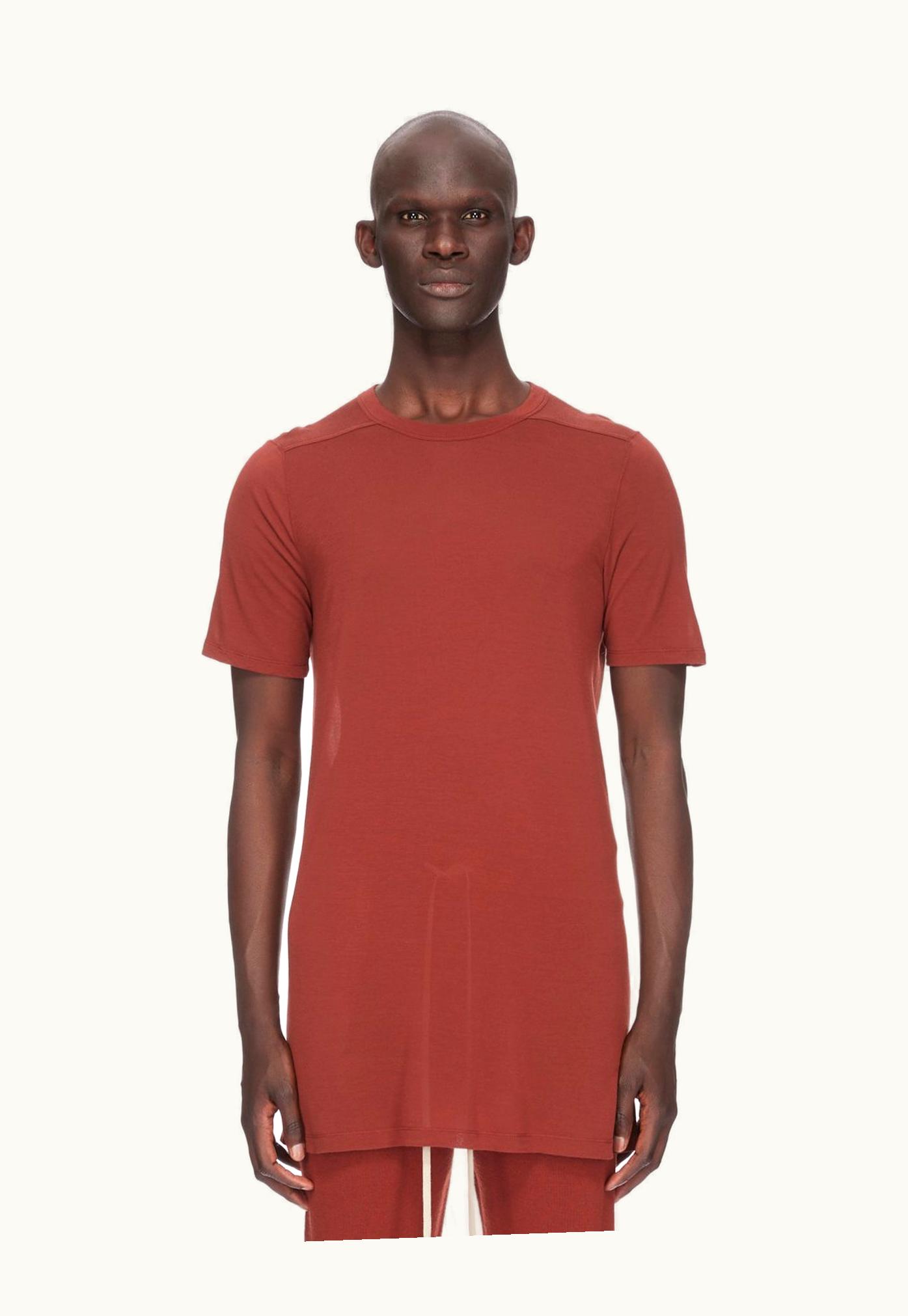 Rick Owens Rick Owens SS24 Lido Level T In Henna Viscose Silk Jersey