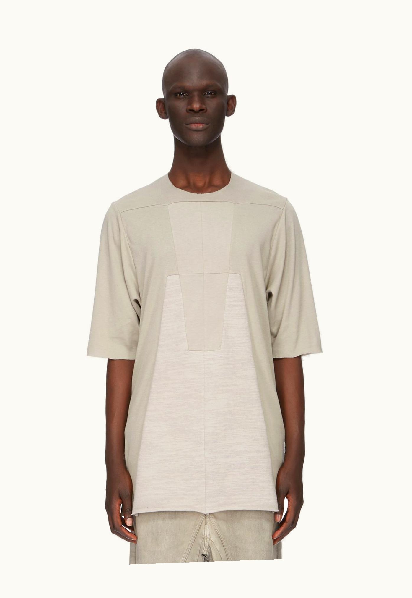 Rick Owens Rick Owens FW23 Luxor Luxor Top In Pearl Classic Cotton Jersey, Classic Cotton Rib Jersey And Bigarzato Jersey