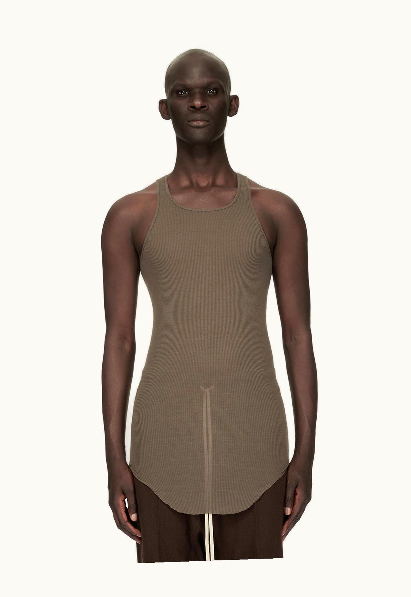 Rick Owens RICK OWENS Luxor Basic Rib Tank In Dust Grey