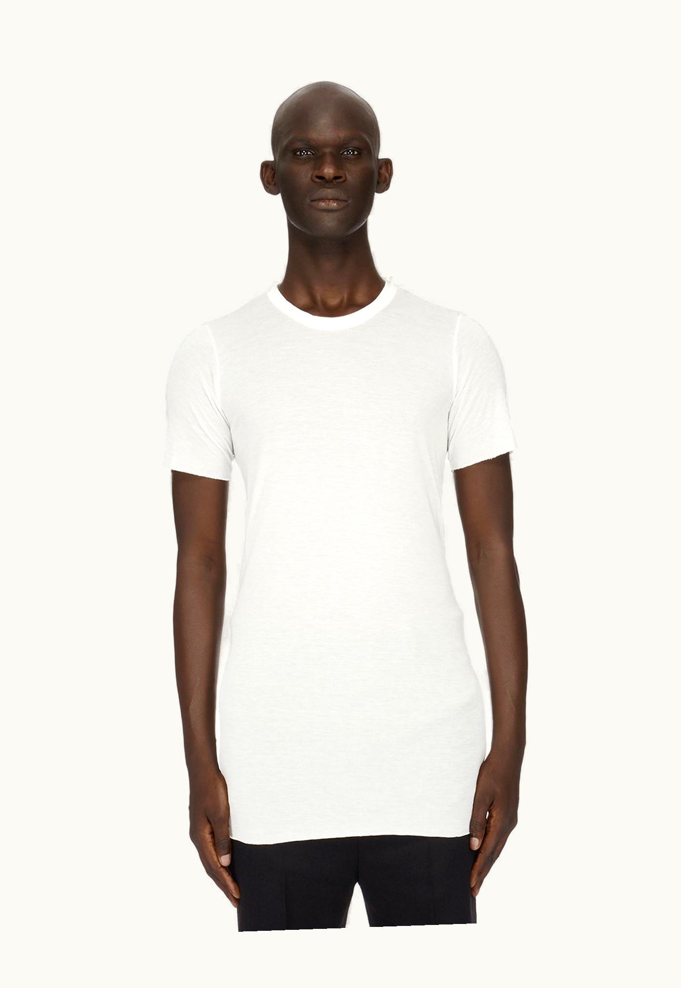 Rick Owens Rick Owens FW23 Luxor Basic SS T In Milk White Viscose Silk Jersey