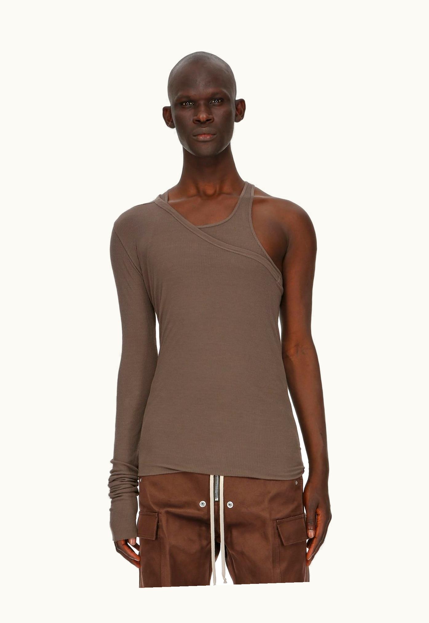 Rick Owens Rick Owens FW23 Luxor Ziggy Banana Tank In Dust Grey Viscose Silk Rib Jersey