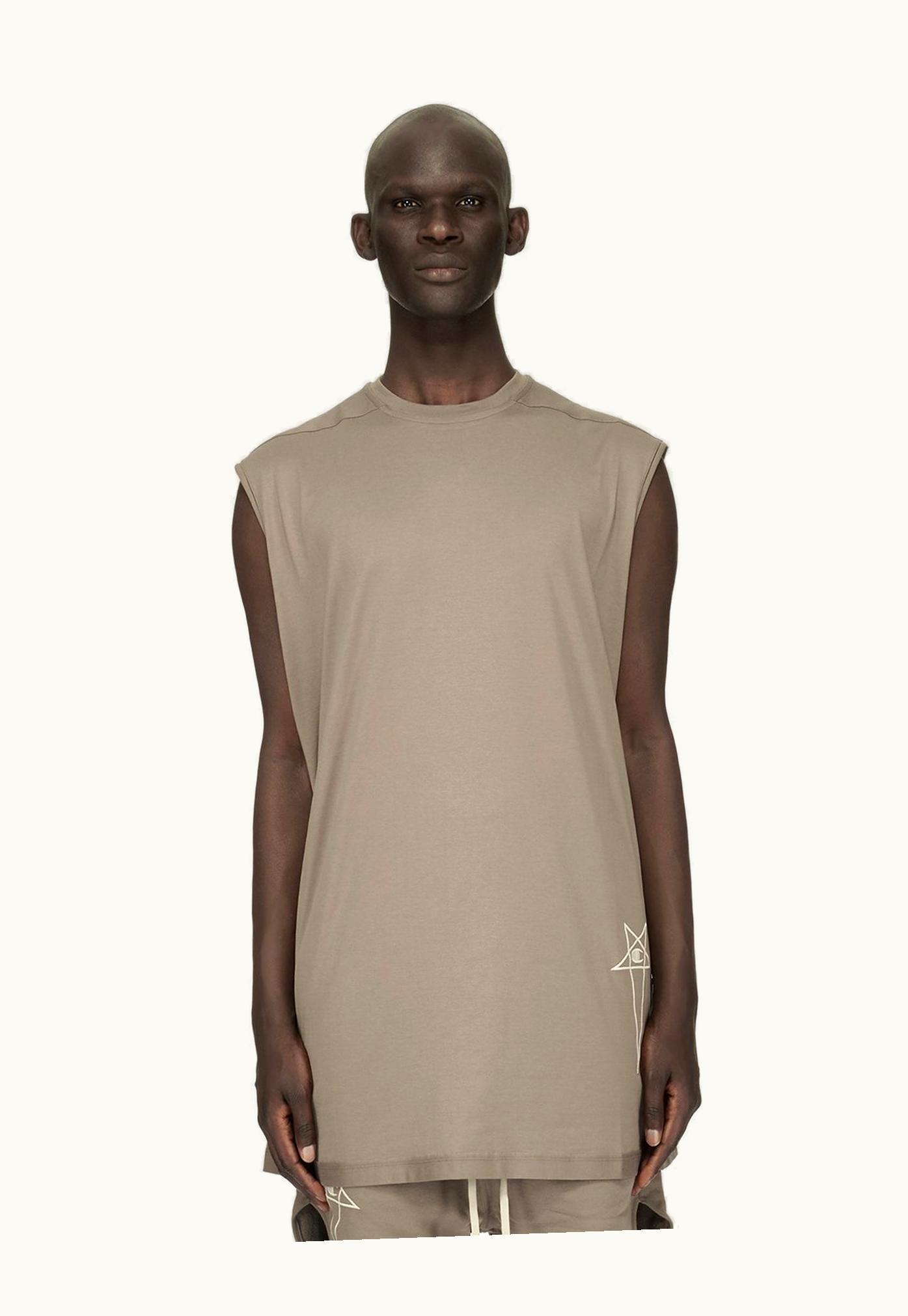 Rick Owens Champion X Rick Owens Tarp T In Dust Grey Medium Weight Cotton Jersey