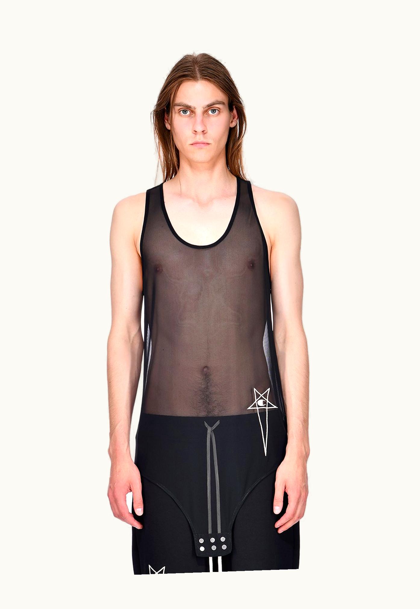 Rick Owens Champion x Rick Owens Recycled Nylon Micromesh Basketball Tank In Black