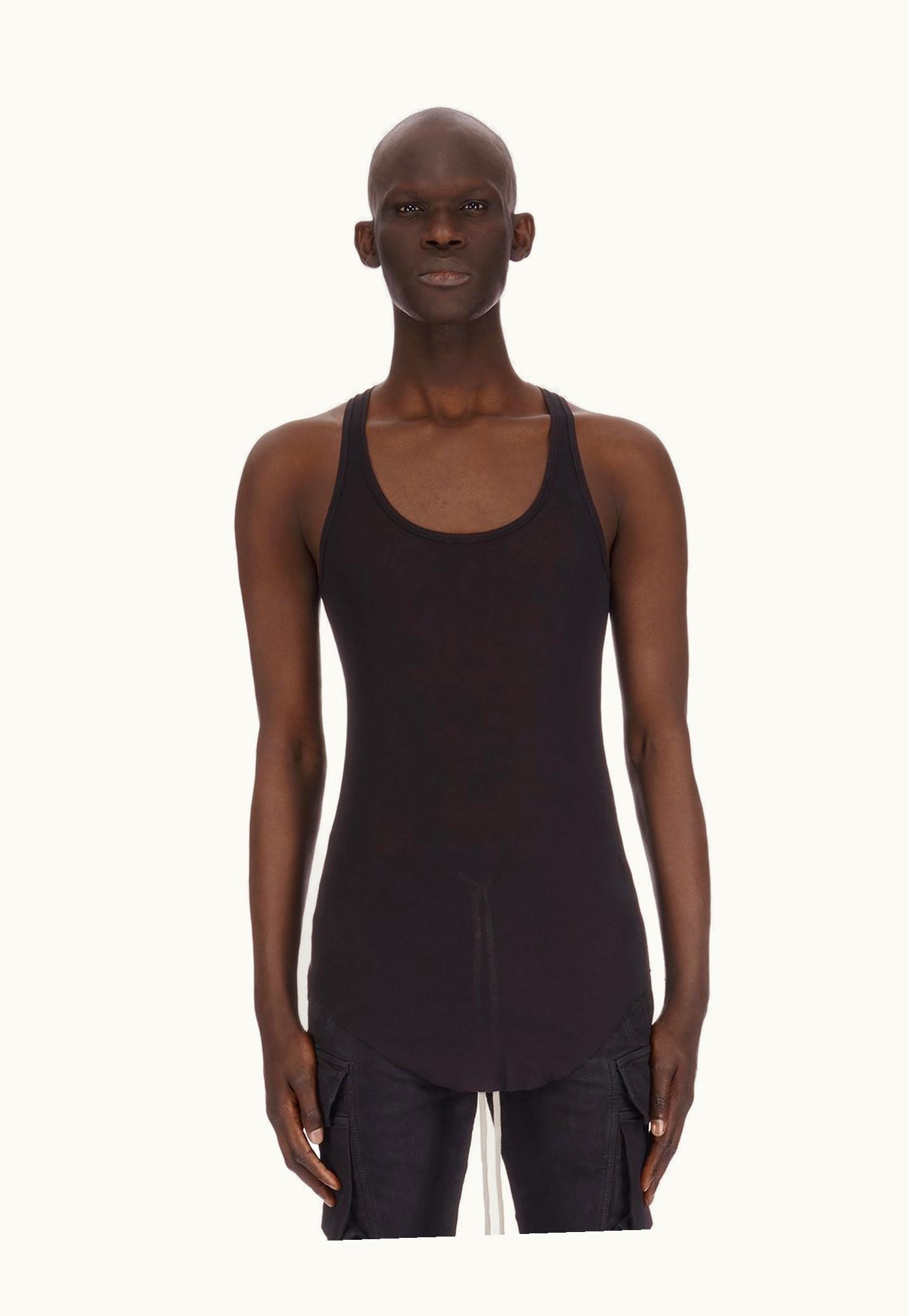 Rick Owens Rick Owens DRKSHDW SS24 Lido Drk Tank In Black Cotton Gauze Jersey