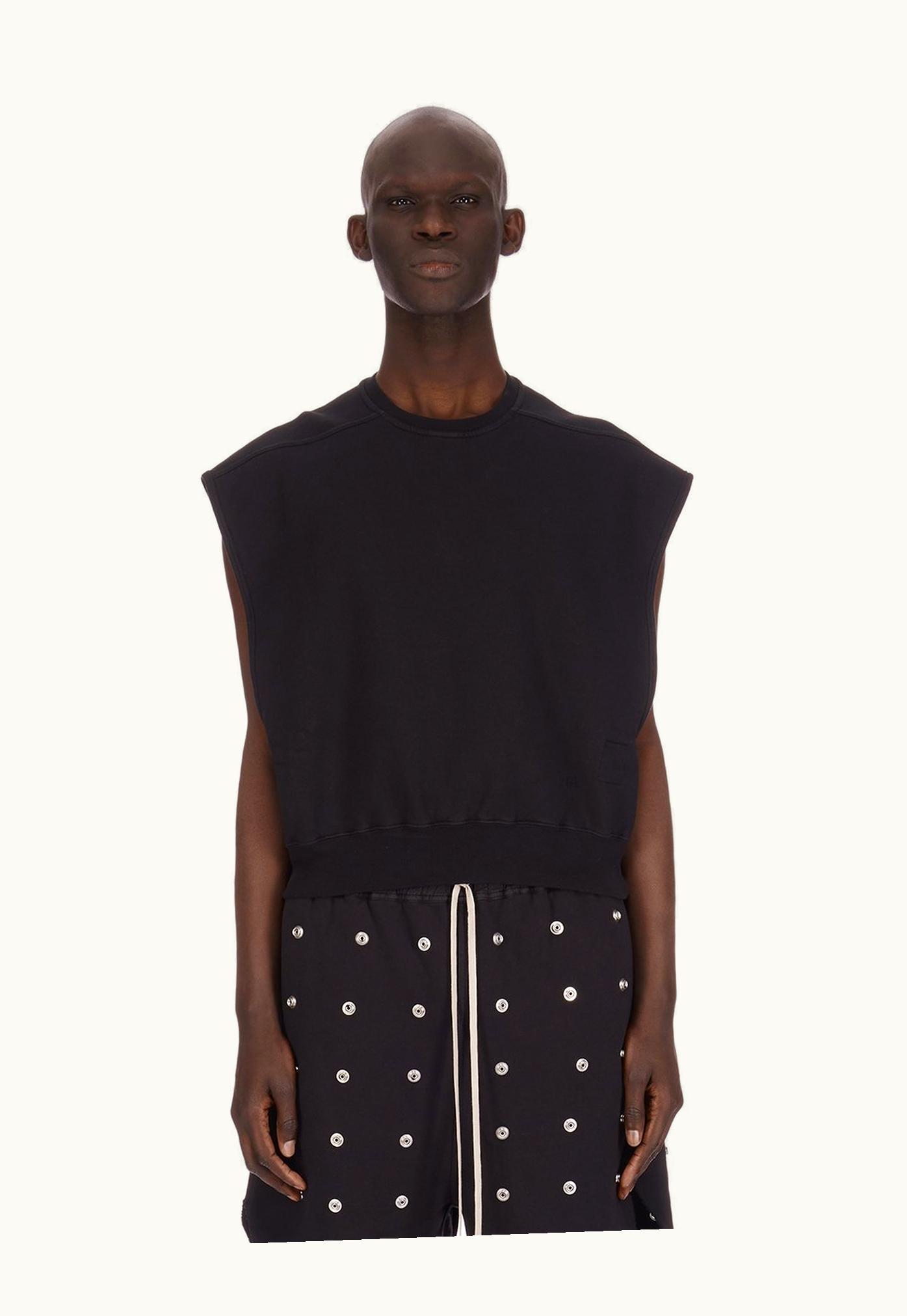 Rick Owens Rick Owens SS24 Lido Sl Tatlin Sleeveless Sweatshirt in Black Cotton