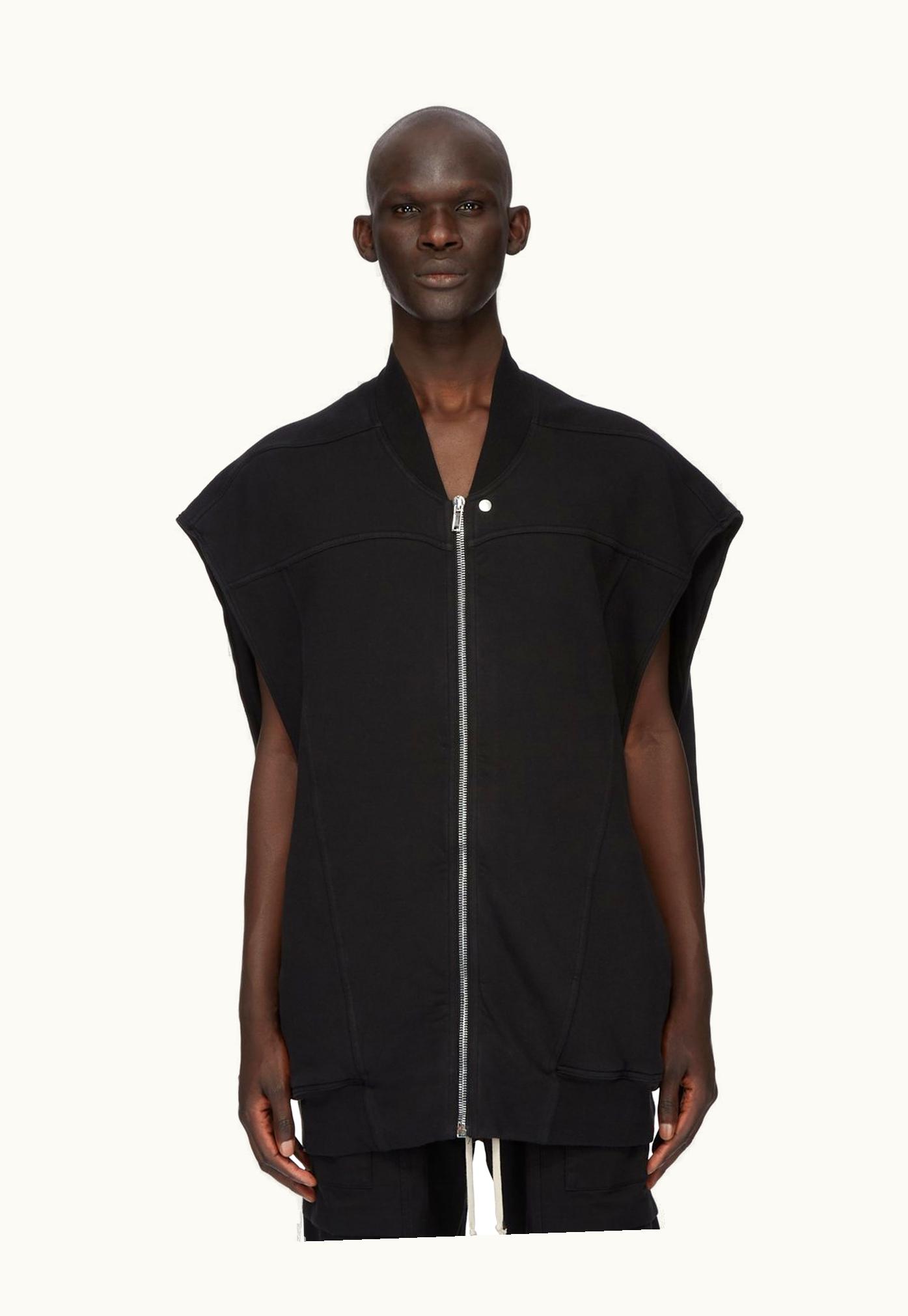 Rick Owens Rick Owens DRKSHDW SS24 Lido Jumbo Flight Vest In Black Furka Heavy Sweatshirt