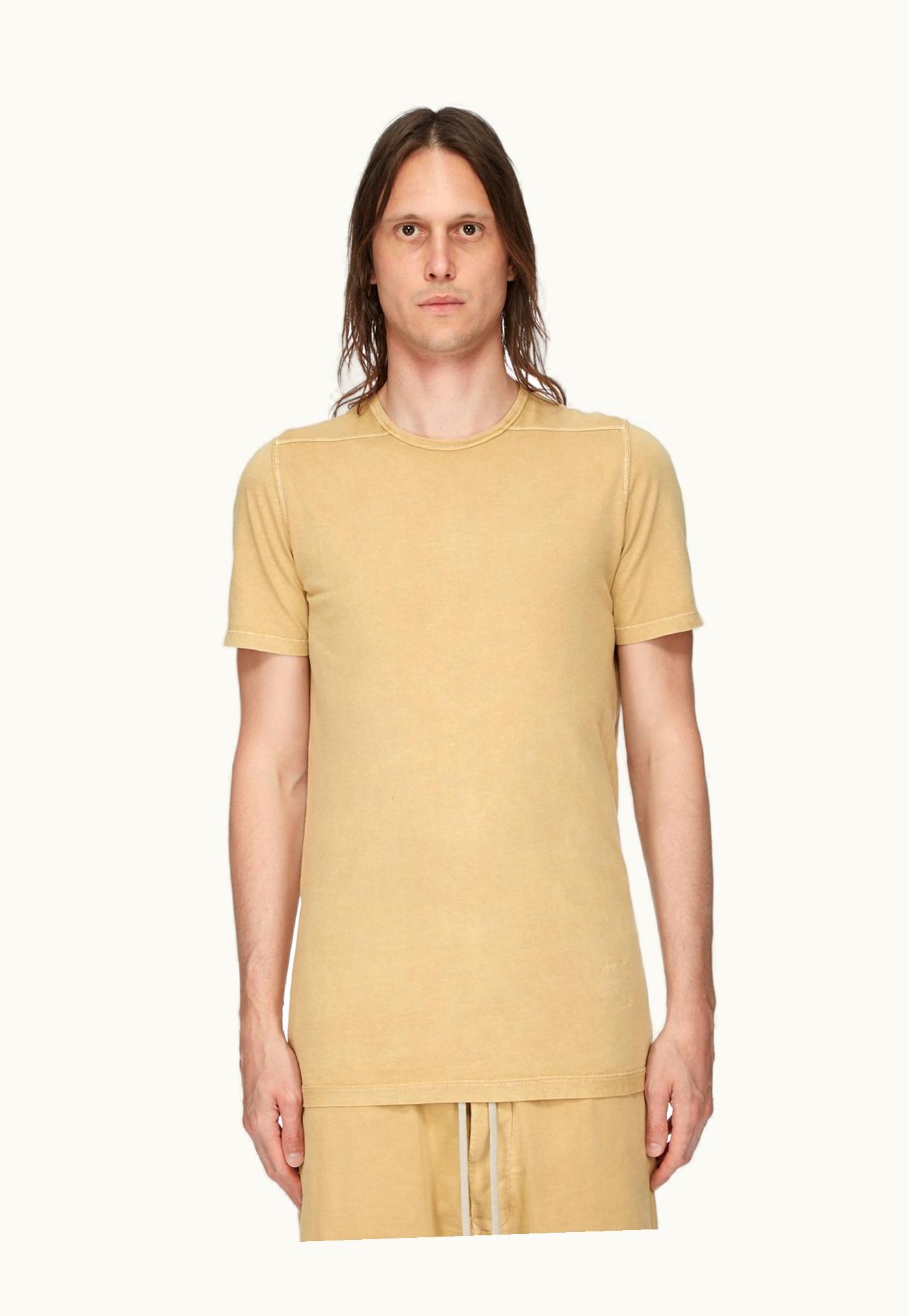 Rick Owens Rick Owens DRKSHDW SS24 Lido Level T In Mustard Medium Weight Cotton Jersey