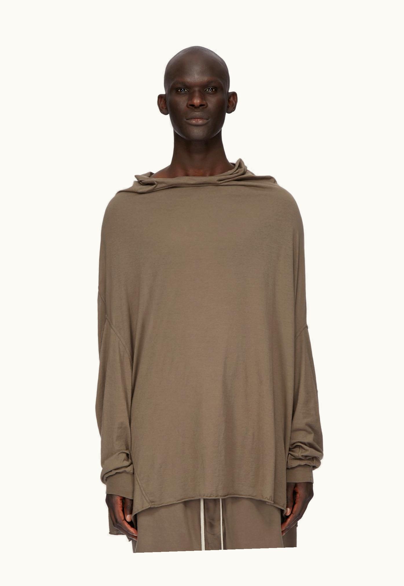 Rick Owens Rick Owens DRKSHDW SS24 Lido Shroud Sweat In Dust Cotton Gauze Jersey