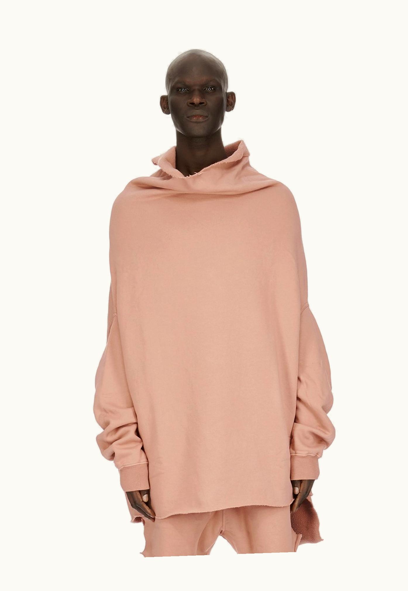 Rick Owens Rick Owens DRKSHDW SS24 Lido Shroud Sweatshirt in Dark Pink Organic Furka Heavy Sweat