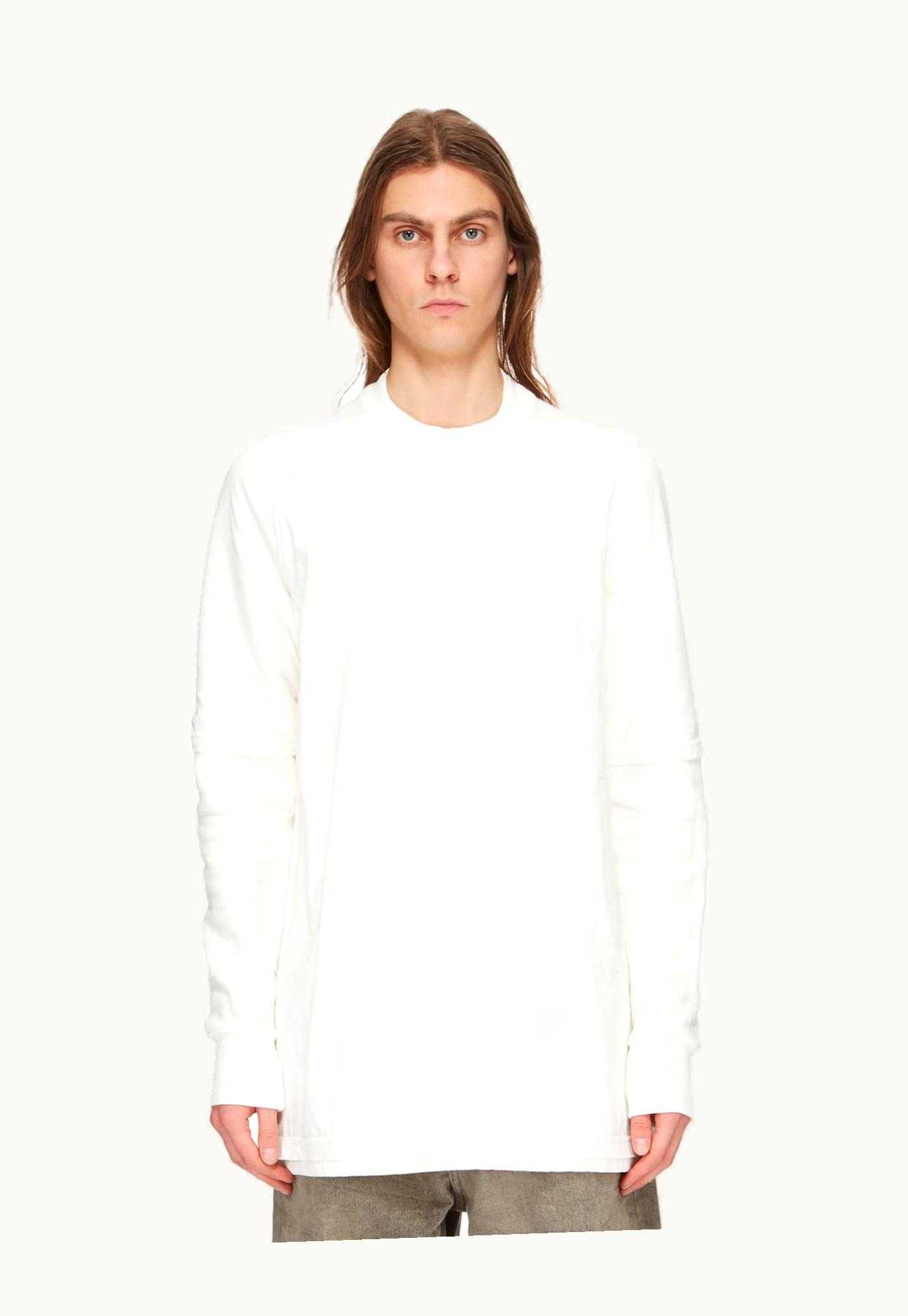 Rick Owens Rick Owens FW23 Luxor Hustler T In Milk Medium Weight Cotton Jersey And Furka Heavy Sweatshirt