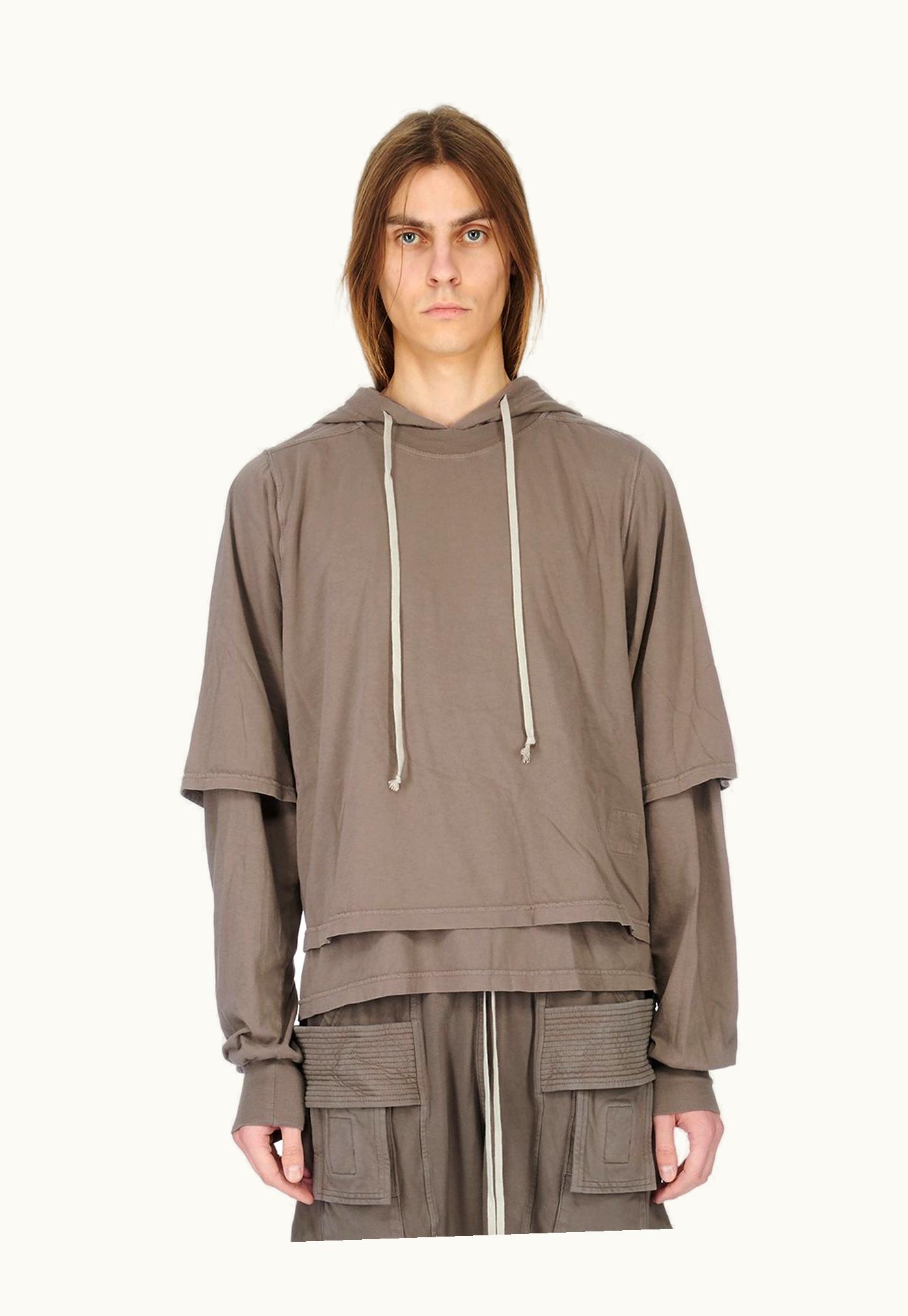 Rick Owens Rick Owens FW23 Luxor Hustler Hoodie In Dust Medium Weight Cotton Jersey