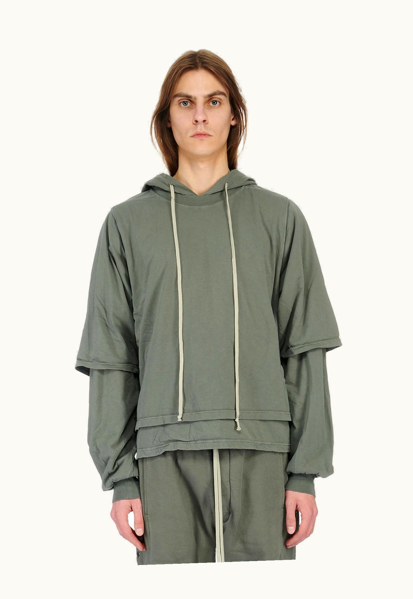 Rick Owens Rick Owens Luxor Hustler Hoodie FW23 In Hustler Blue Medium Weight Cotton Jersey