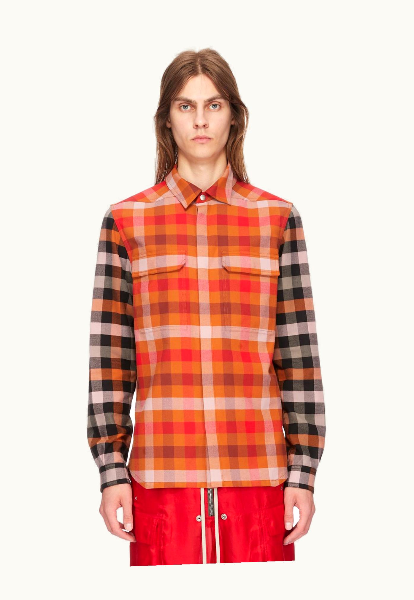 Rick Owens Rick Owens SS24 Lido Outershirt In Cotton Plaid