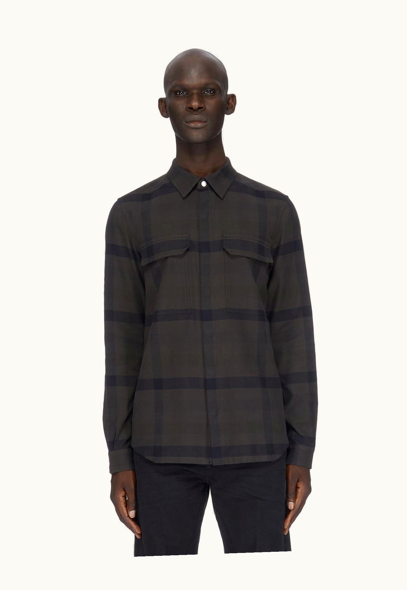Rick Owens Rick Owens FW23 Luxor Outershirt In Cotton Plaid