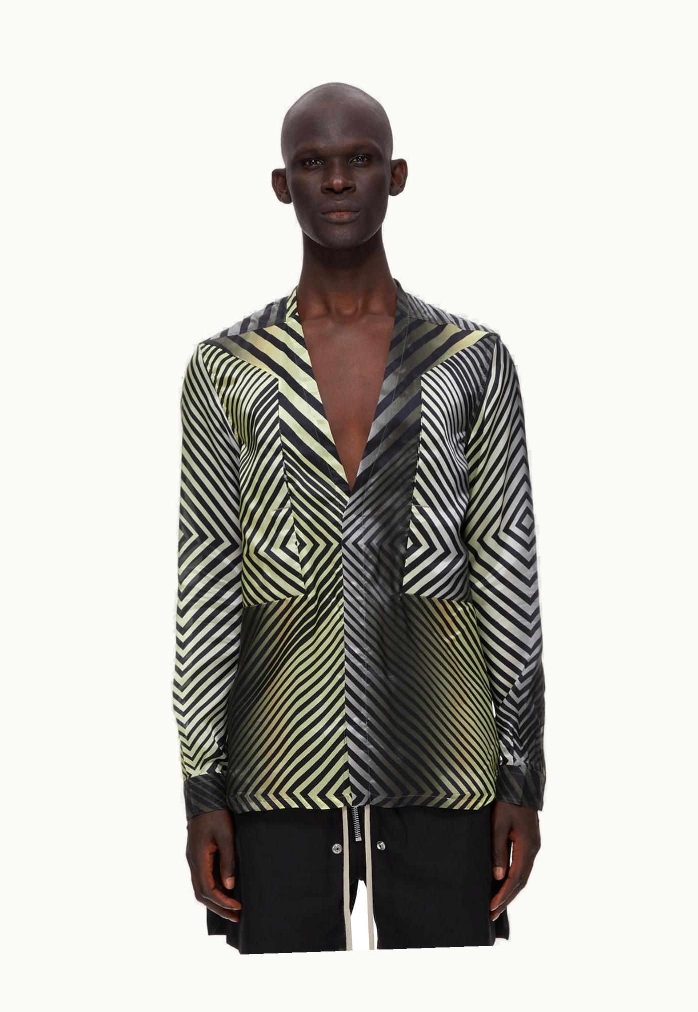 Rick Owens Rick Owens FW23 Luxor Fogpocket Secret Larry In Black And Milk Degrade Rev Printed Japonette