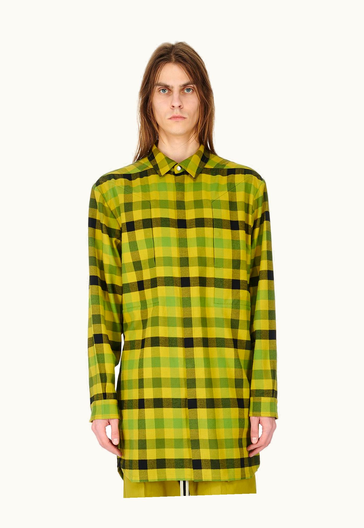 Rick Owens Rick Owens FW23 Luxor Jumbo Fogpocket Outershirt In Acid Cotton Plaid