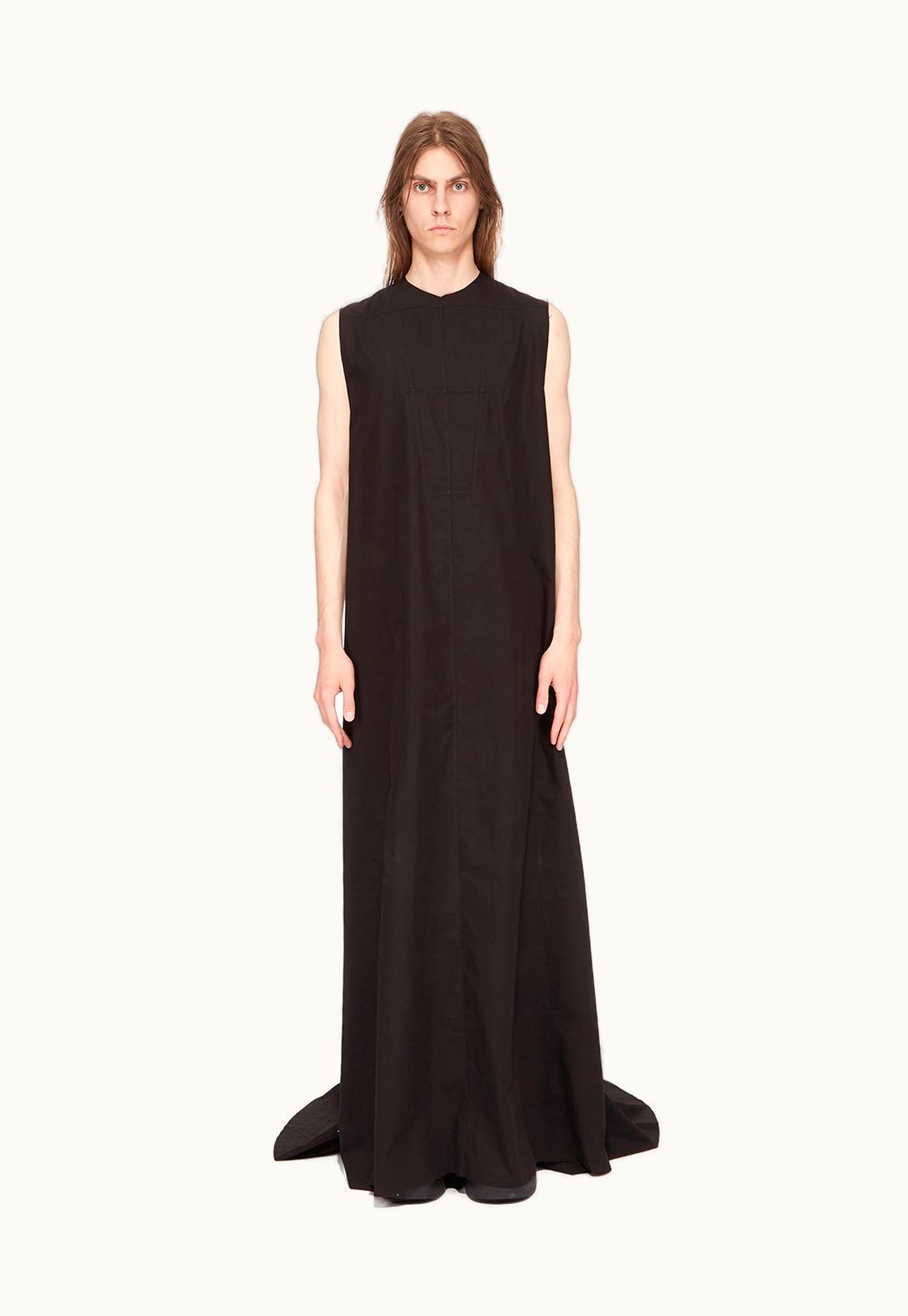 Rick Owens Rick Owens SS24 Lido Splintered Gown In Black Cotton Poplin