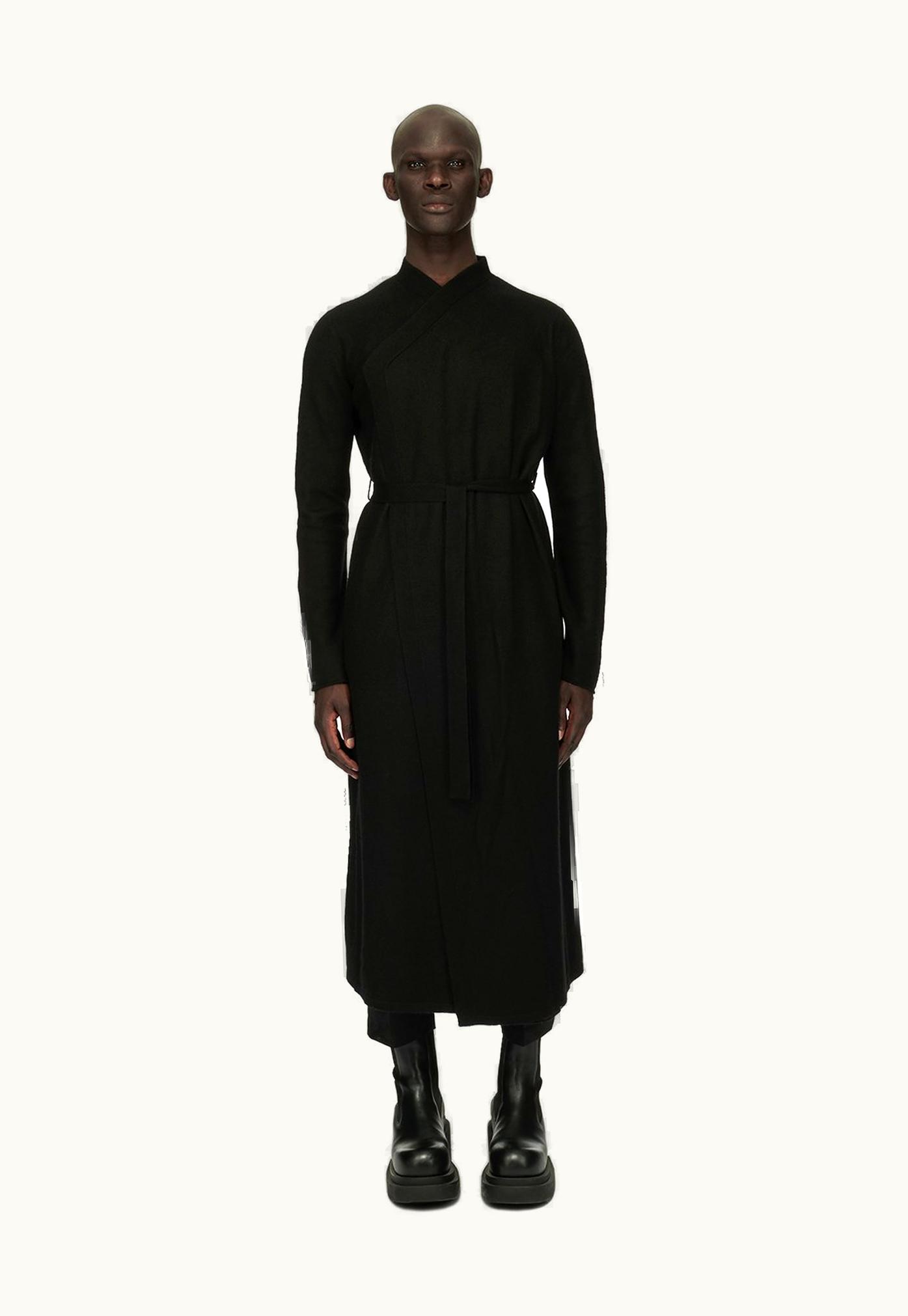Rick Owens Rick Owens Forever Mid-Calf Cashmere Bathrobe Black
