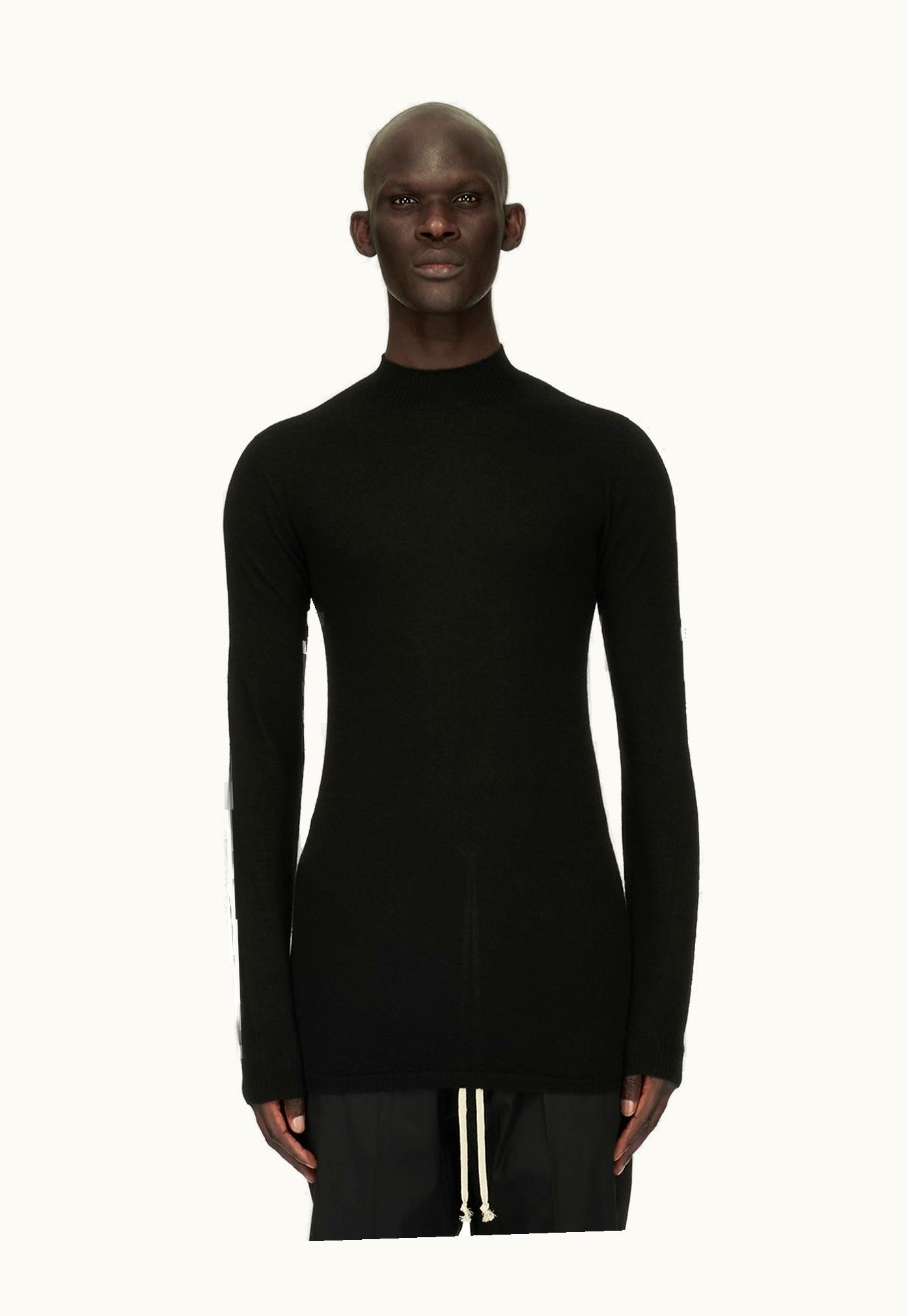 Rick Owens Rick Owens Forever Level Lupetto Sweater In Black Lightweight Rasato Knit