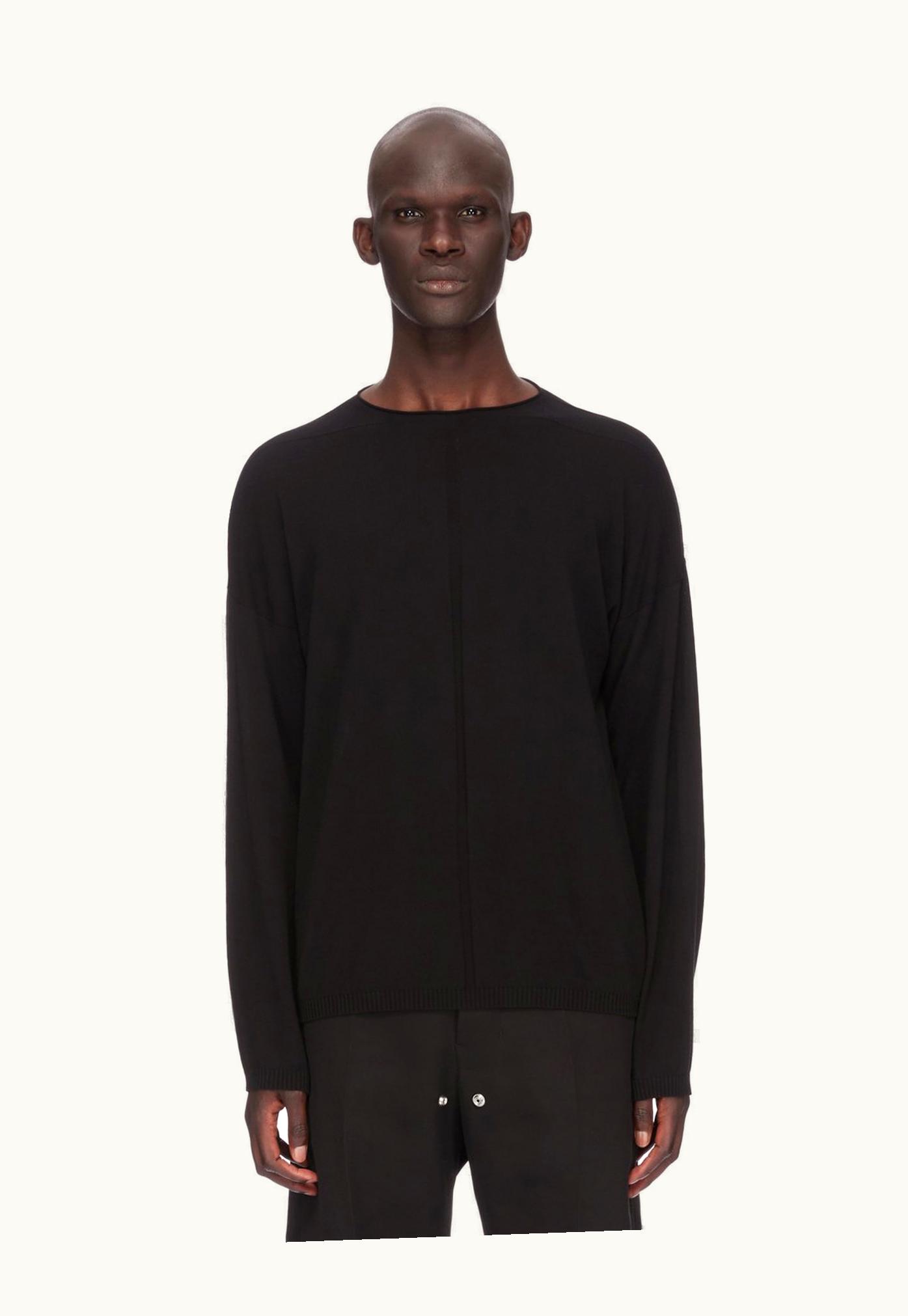 Rick Owens Rick Owens SS24 Lido Pull In Black Stretch Viscose Knit