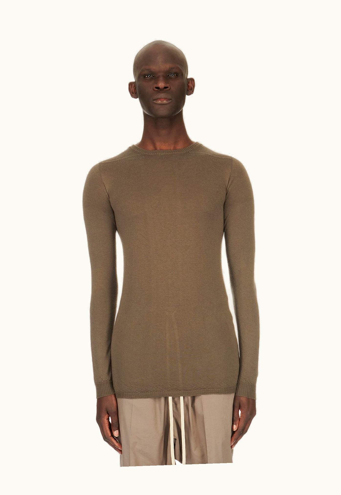 Rick Owens Rick Owens FW23 Luxor Biker Level Round Neck In Dust Lightweight Rasato Knit