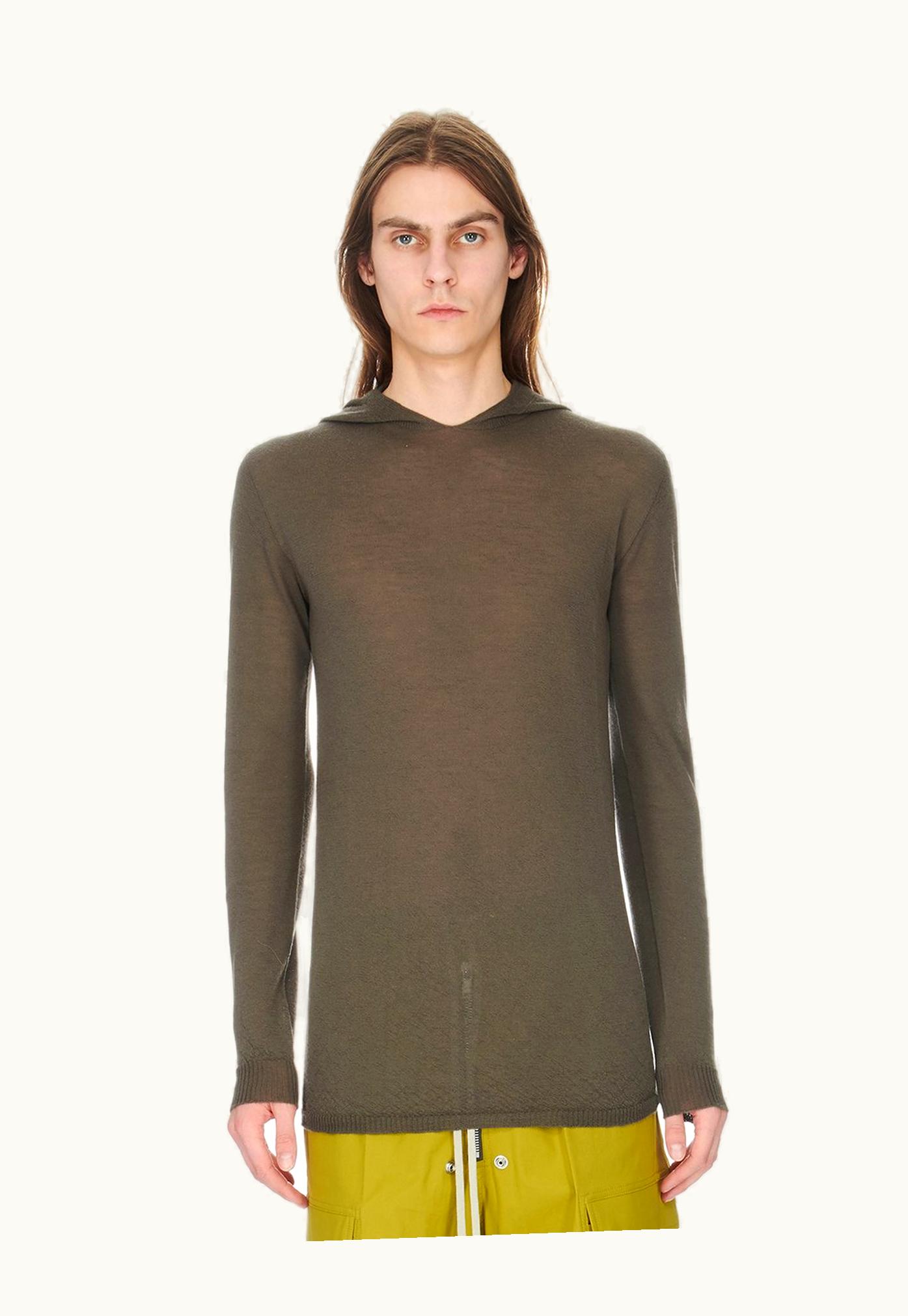 Rick Owens Rick Owens FW23 Luxor Ls Hoody In Dust Lightweight Rasato Knit