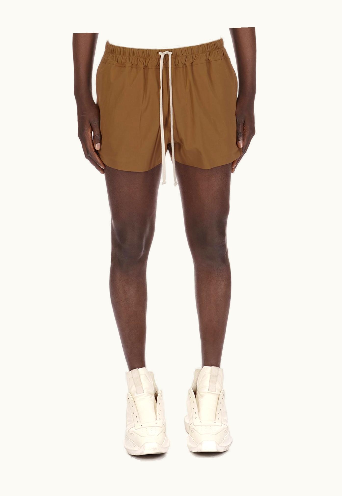 Rick Owens Rick Owens SS24 Lido Boxer Swimmer In Khaki Brown Stretch Nylon Jersey