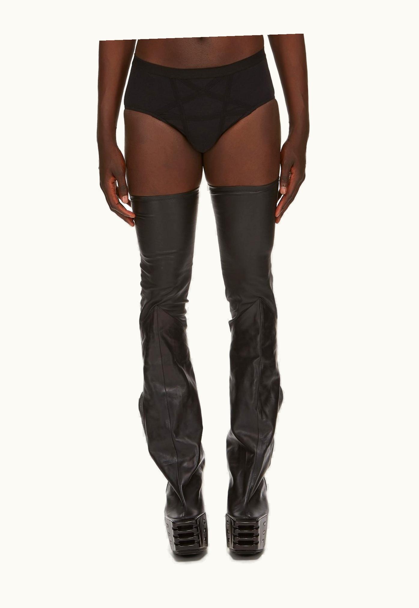 Rick Owens Rick Owens FW23 Luxor Pentabrief In Black Seacell Rib Jersey