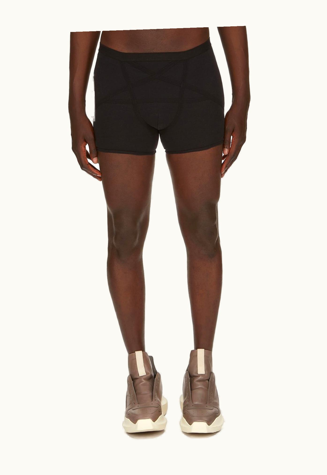 Rick Owens Rick Owens FW23 Luxor Pentabrief Boxer In Black Seacell Rib Jersey
