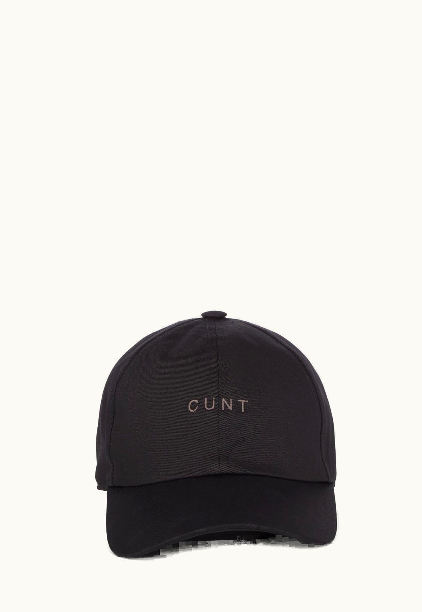 Rick Owens Rick Owens SS24 Lido Runway Baseball Cap In Black / Dust Cunty Embroidered Heavy Cotton Poplin